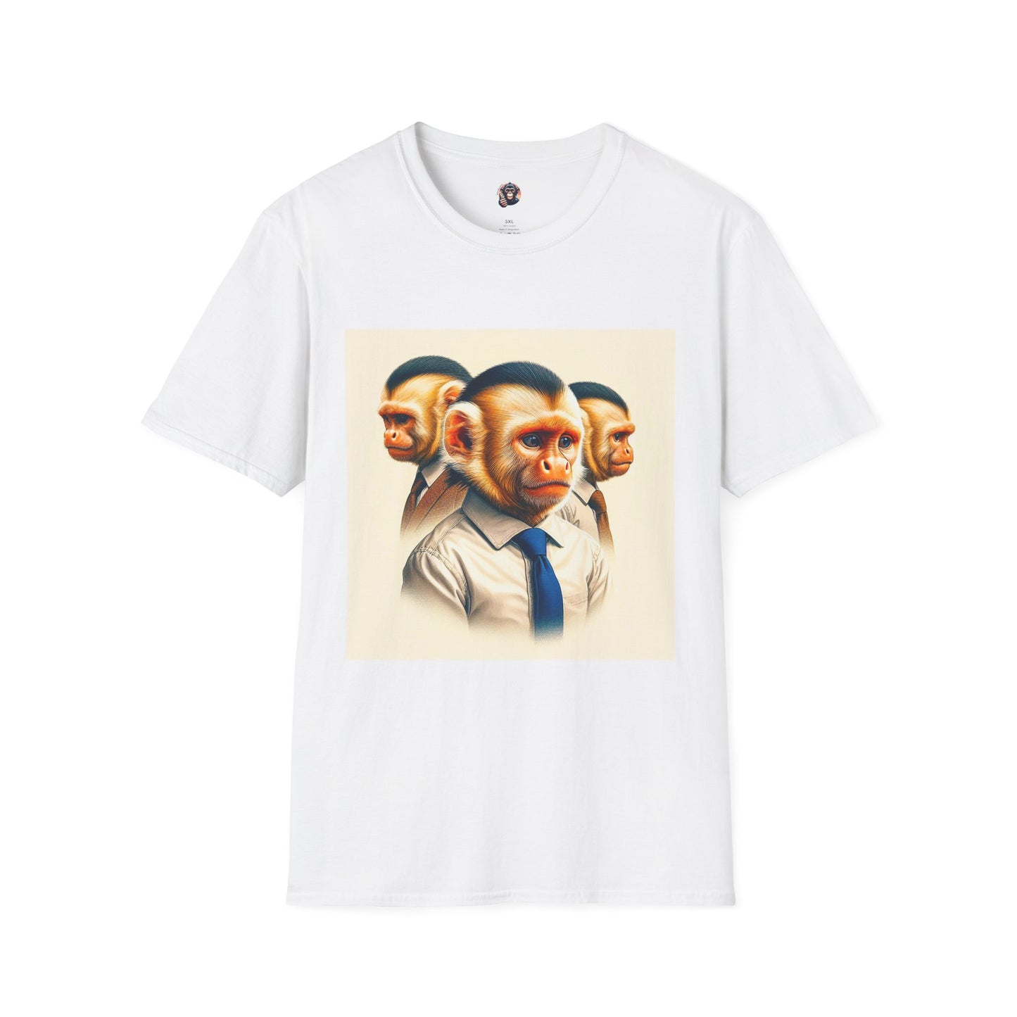 Capuchin Monkey business men T-Shirt Printify S White