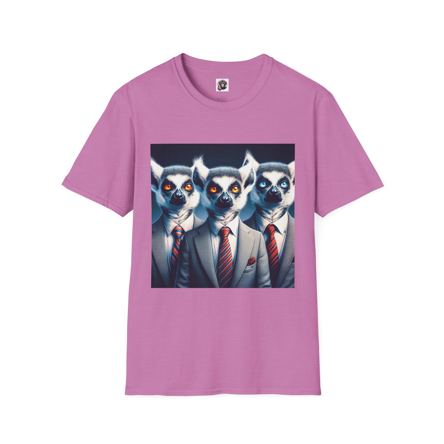 Lemurs business man T-Shirt Printify S Heather Radiant Orchid