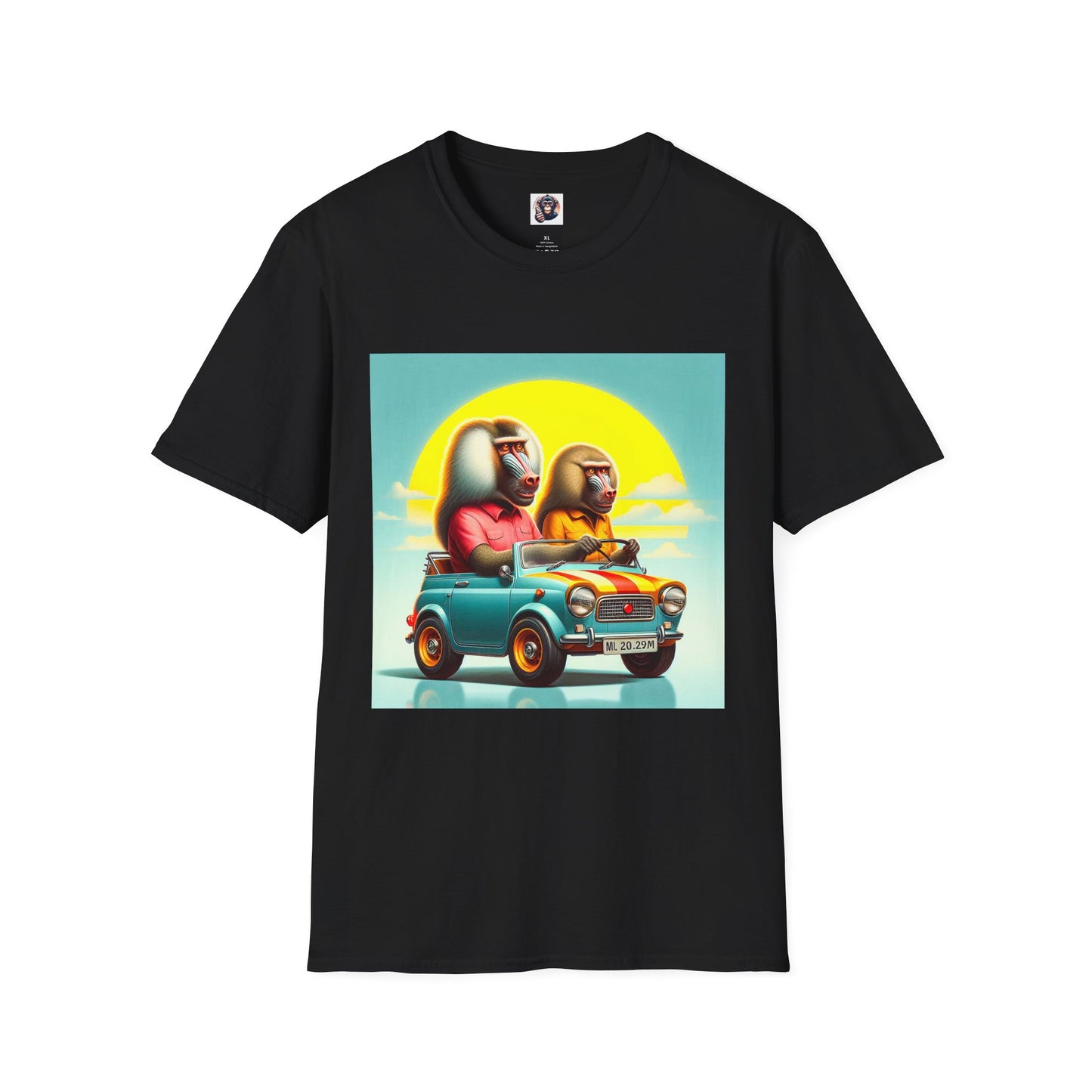 Wacky Baboon couple driving T-Shirt Printify XS Black