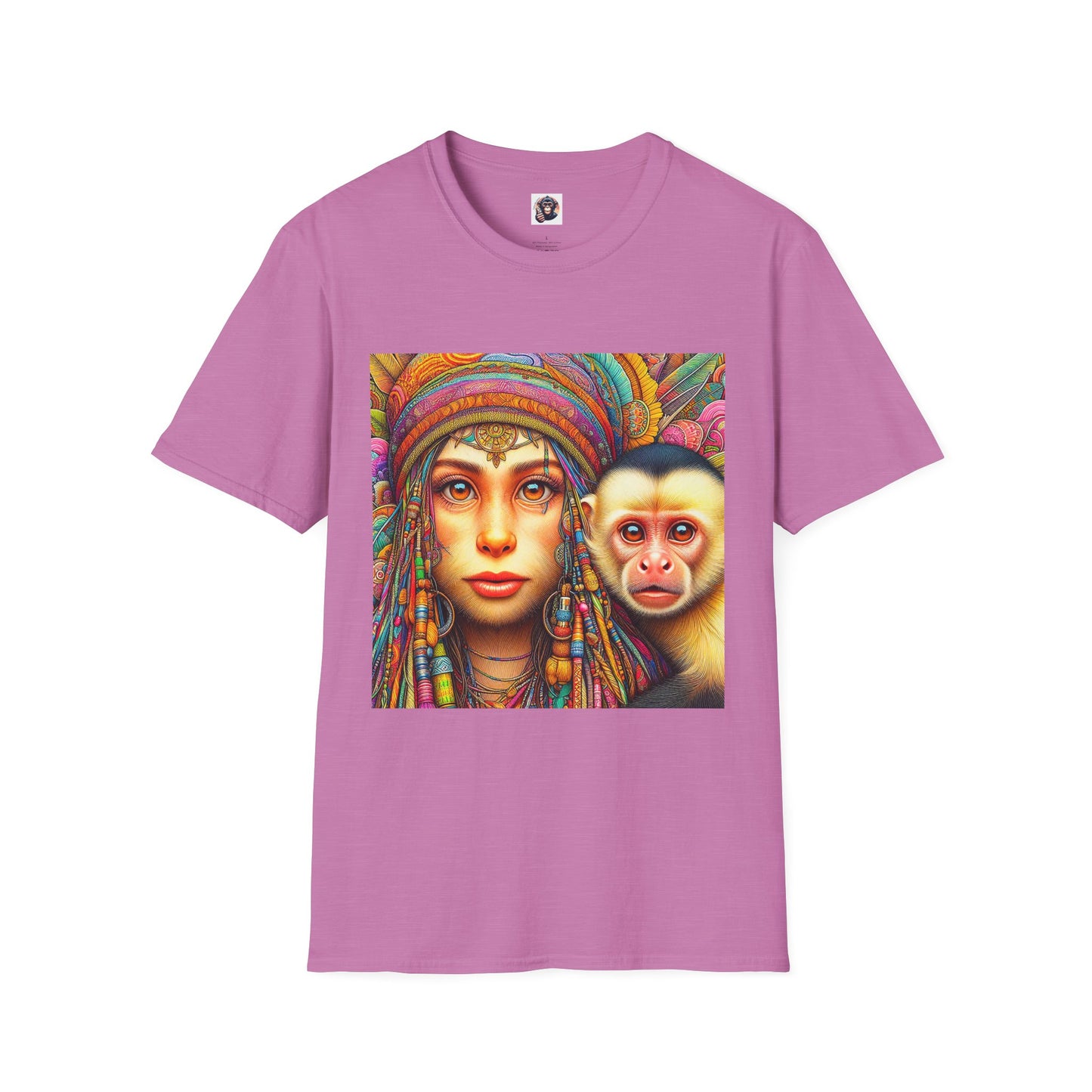 Capuchin Monkey Jamaican girl shirt T-Shirt Printify S Heather Radiant Orchid