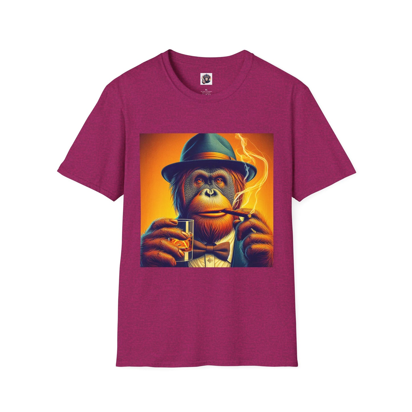 Orangutans whiskey man T-Shirt Printify S Antique Heliconia