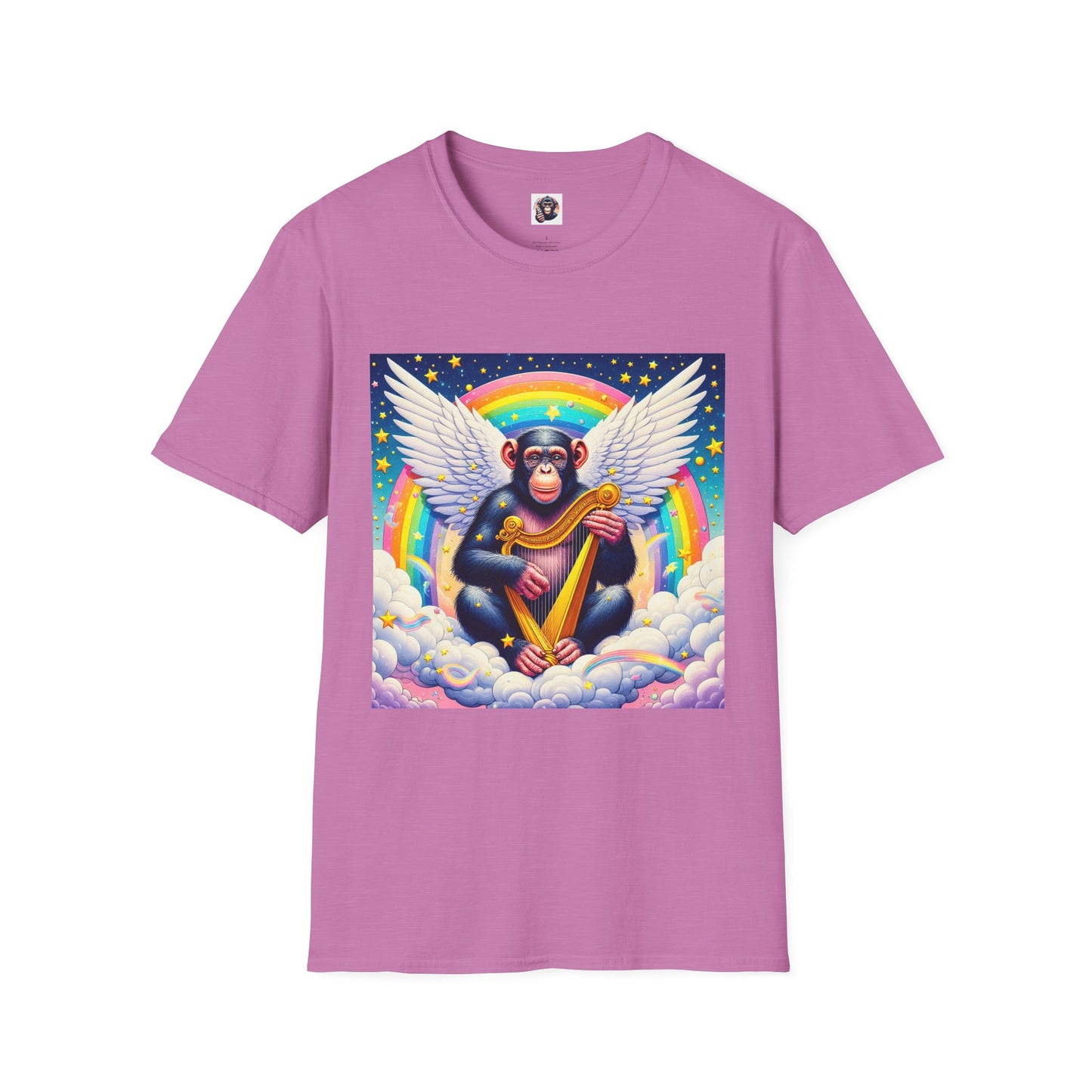 Bonobo harp player T-Shirt Printify S Heather Radiant Orchid