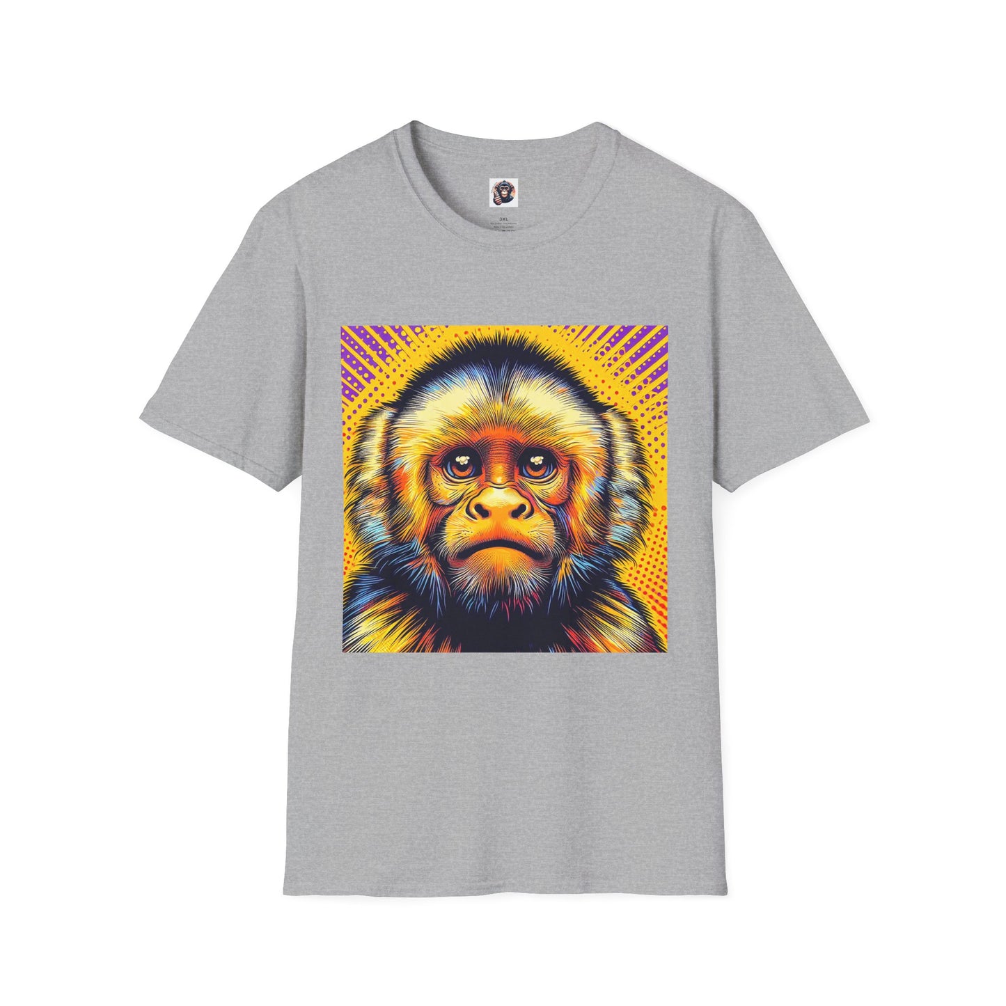 Capuchin Monkey yellow T-Shirt Printify XS Sport Grey