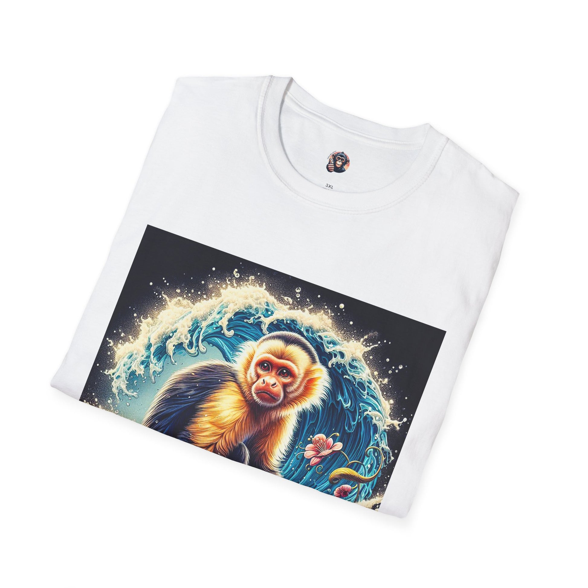 Capuchin Monkey surfer dude T-Shirt Printify