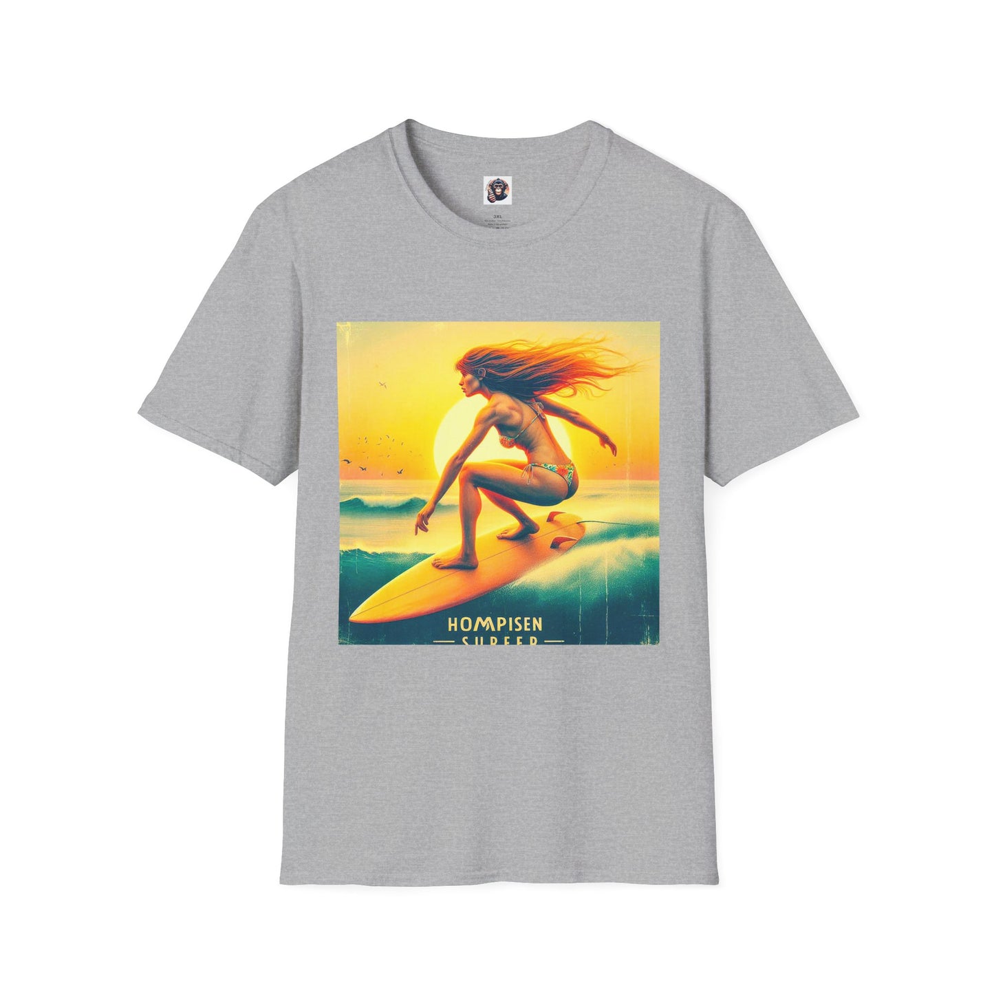 Homo Sapiens beach surfer T-Shirt Printify XS Sport Grey