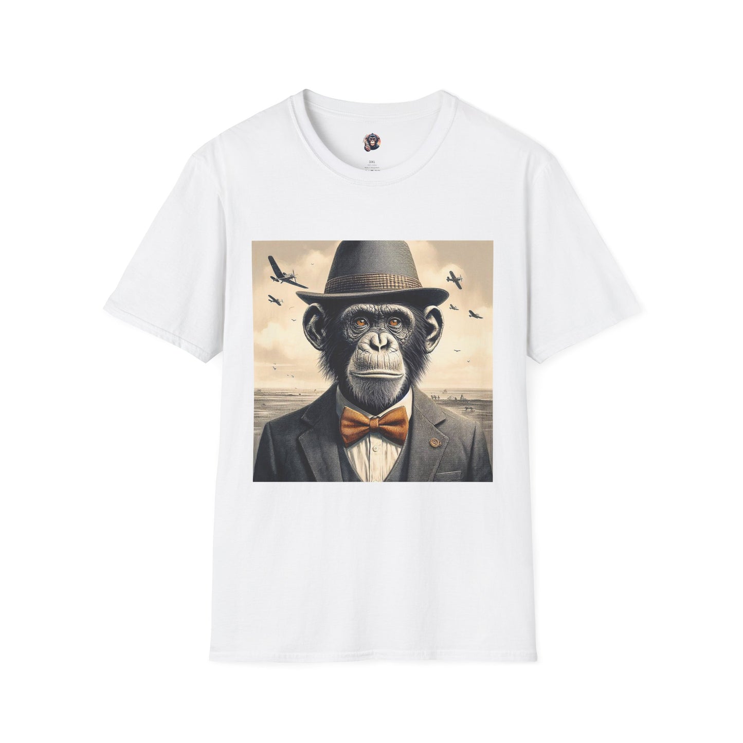 Bonobo hat and bow tie T-Shirt Printify S White