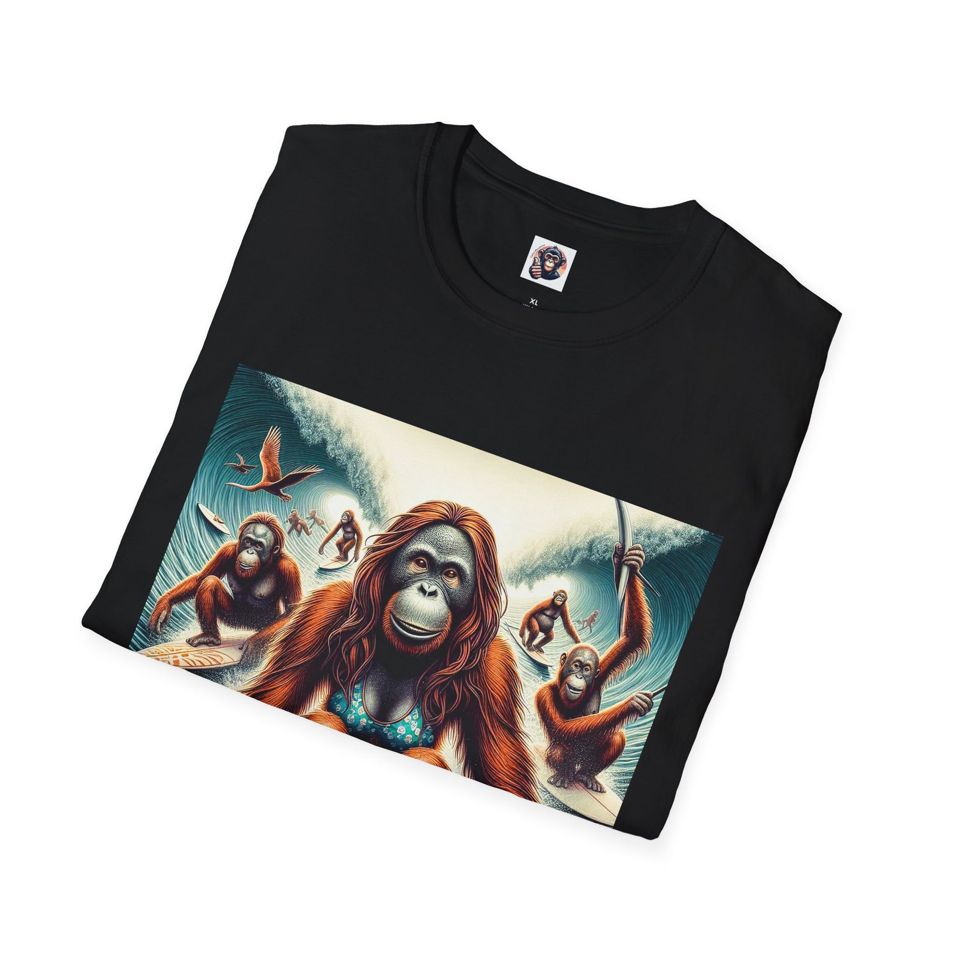Orangutans surfing queens T-Shirt Printify