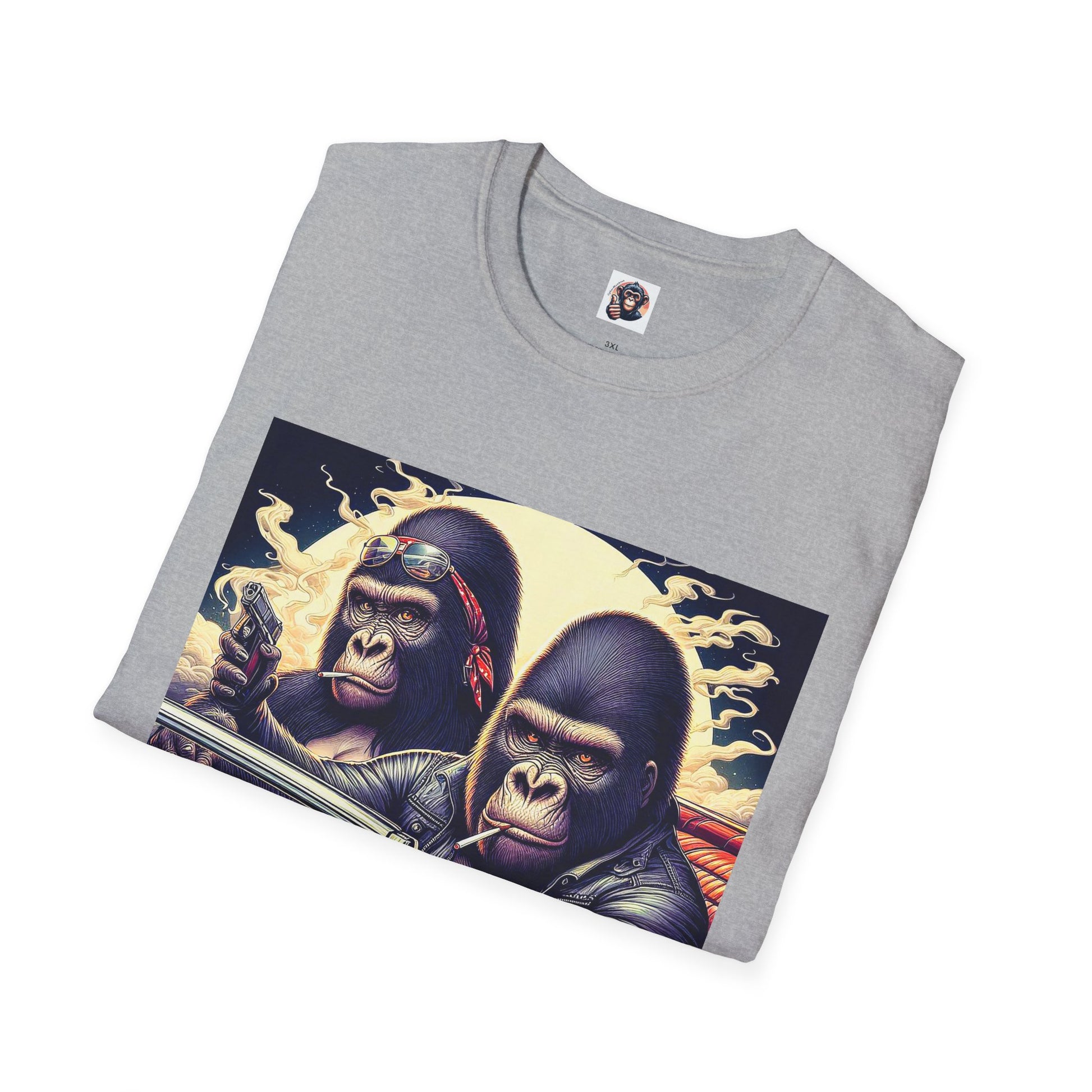 Wacky Gorilla red car T-Shirt Printify