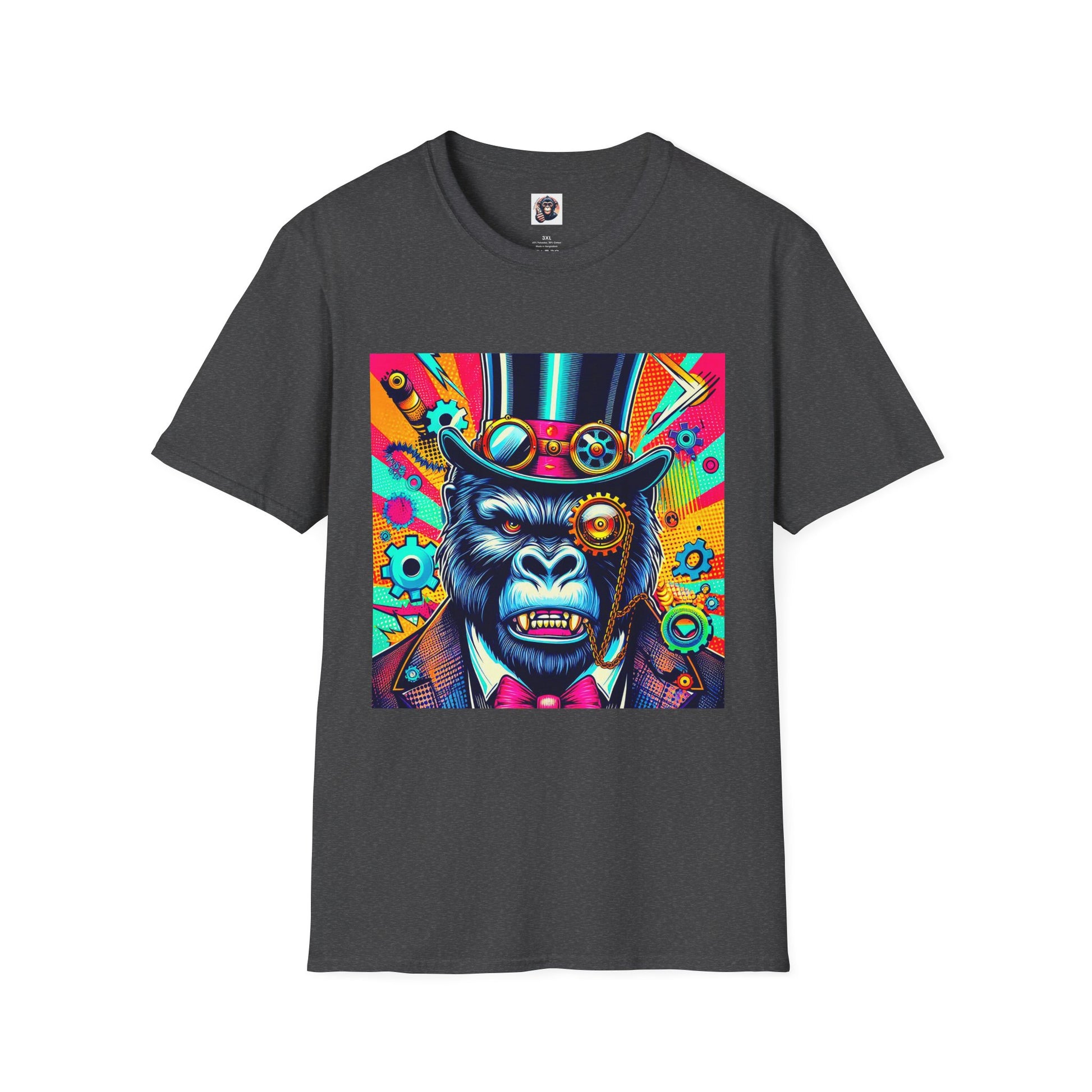 Gorilla steam punk T-Shirt Printify XS Dark Heather