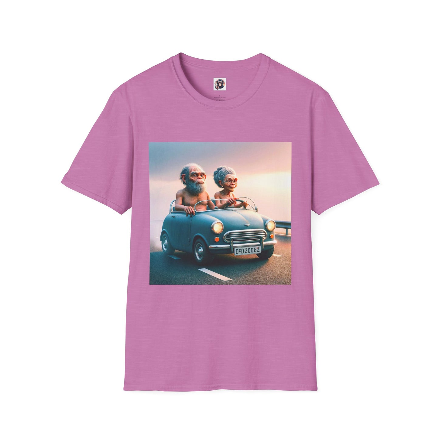 Wacky Homo Sapiens blue car T-Shirt Printify S Heather Radiant Orchid