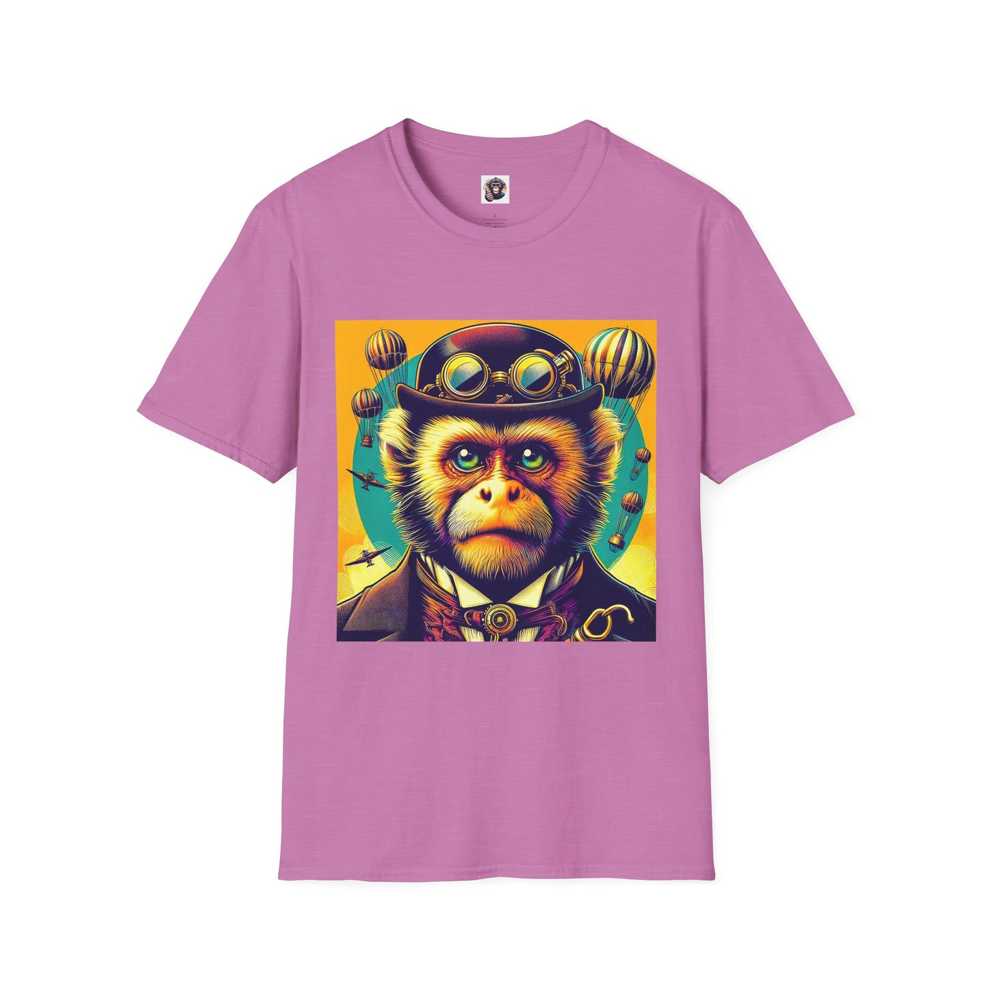 Capuchin Monkey steam punk shirt T-Shirt Printify S Heather Radiant Orchid