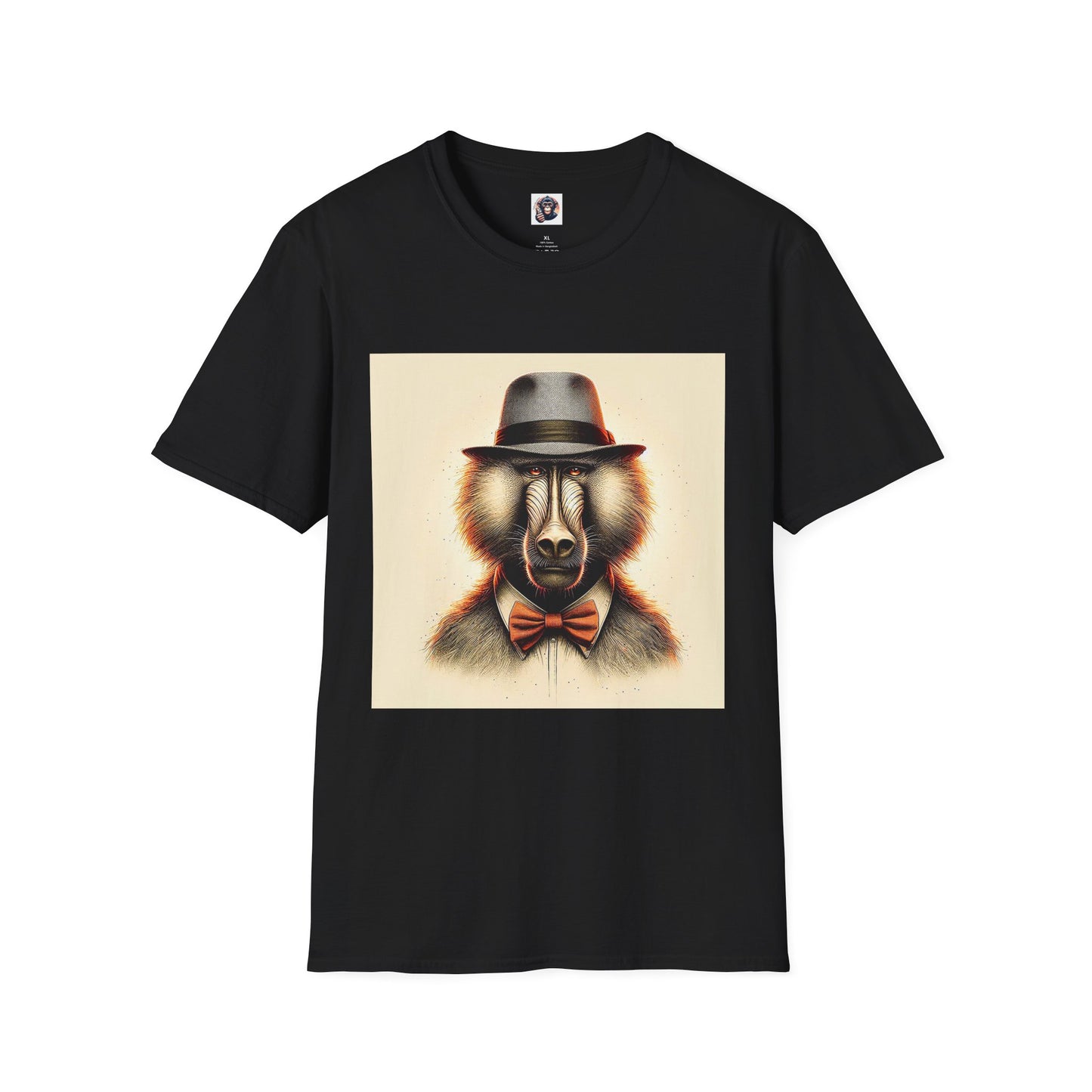 Baboon bow tie cutie T-Shirt Printify XS Black