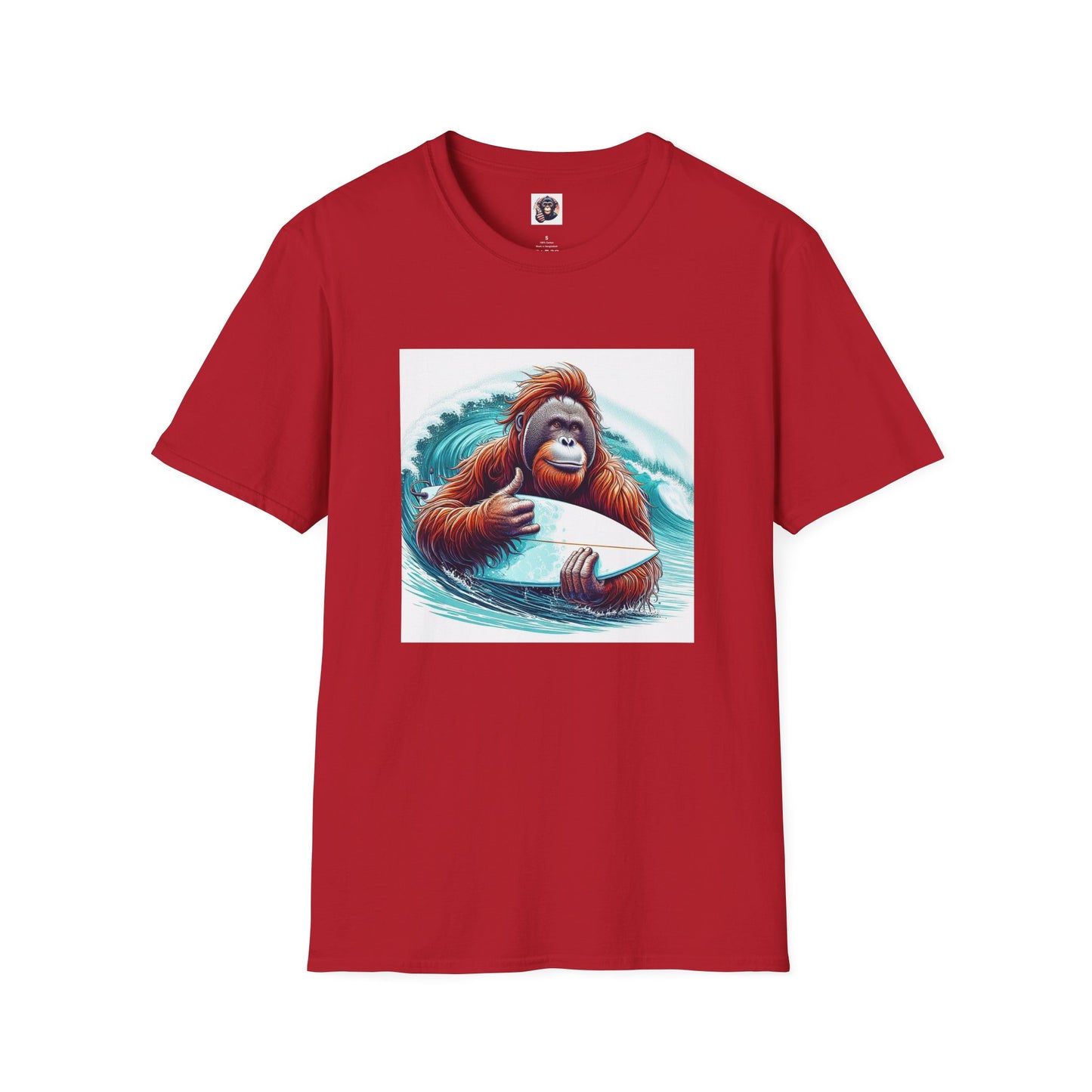 Orangutans surfer T-Shirt Printify S Cherry Red