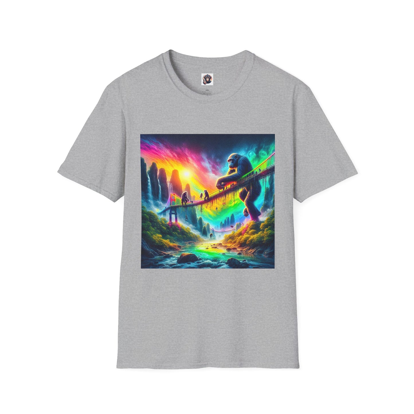 Bonobo rainbow bridge T-Shirt Printify XS Sport Grey