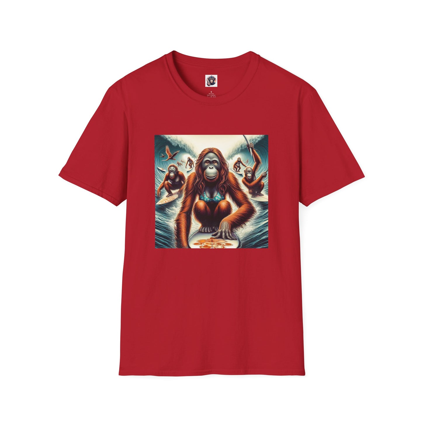 Orangutans surfing queens T-Shirt Printify S Cherry Red