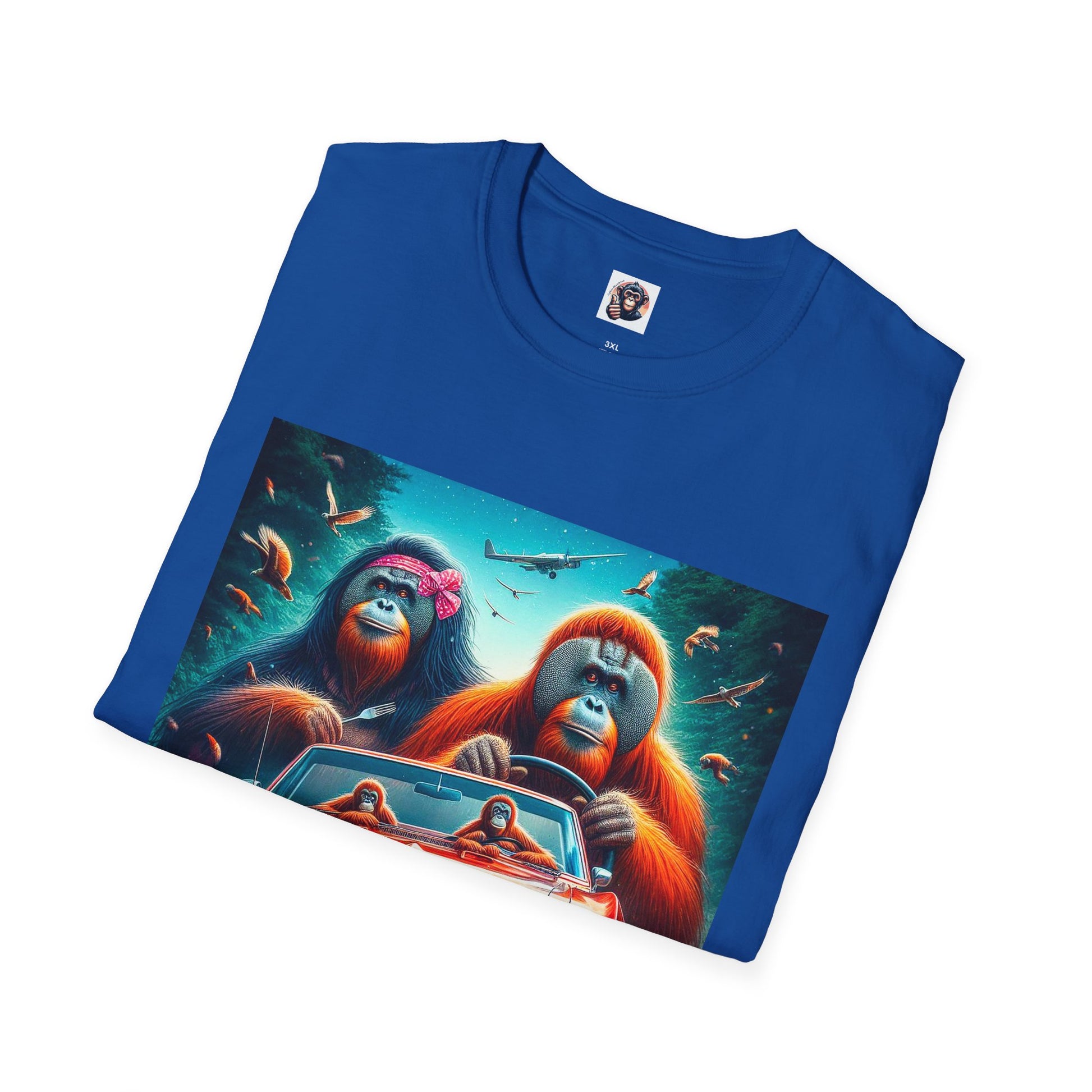 Wacky Orangutans red car T-Shirt Printify