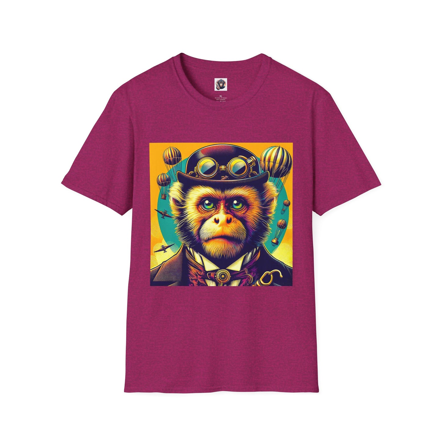Capuchin Monkey steam punk shirt T-Shirt Printify S Antique Heliconia