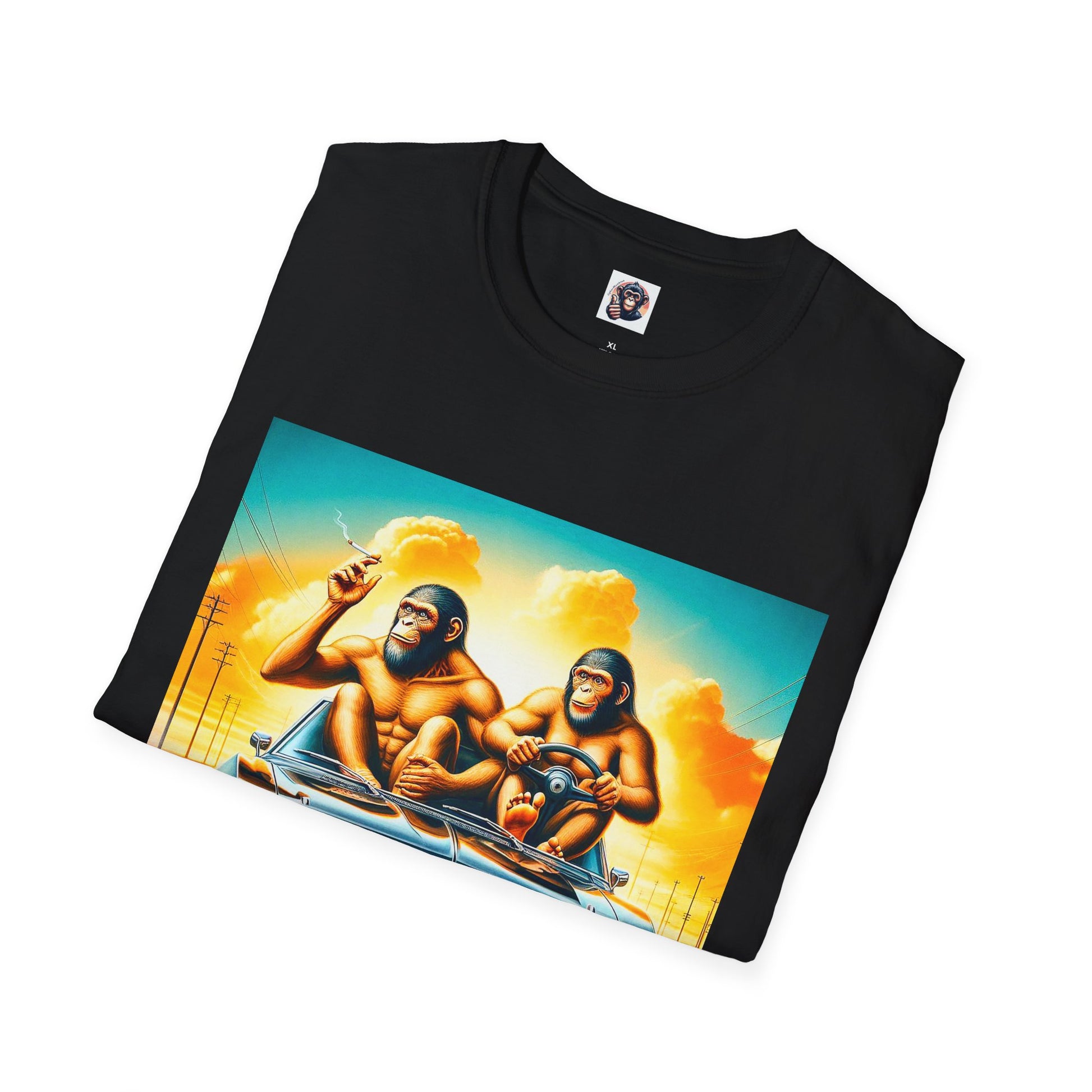 Wacky Homo Sapiens driving T-Shirt Printify