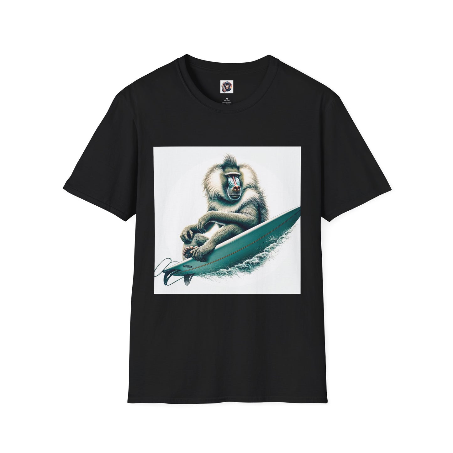 Baboon surfer T-Shirt Printify XS Black