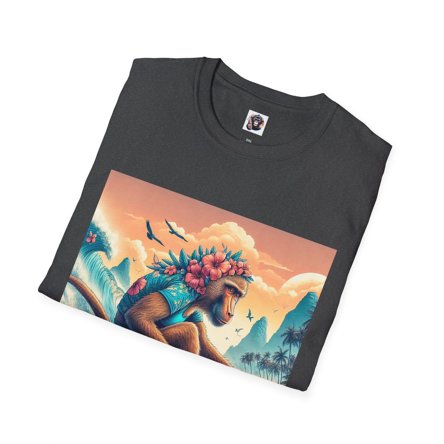 Baboon surfer dude T-Shirt Printify
