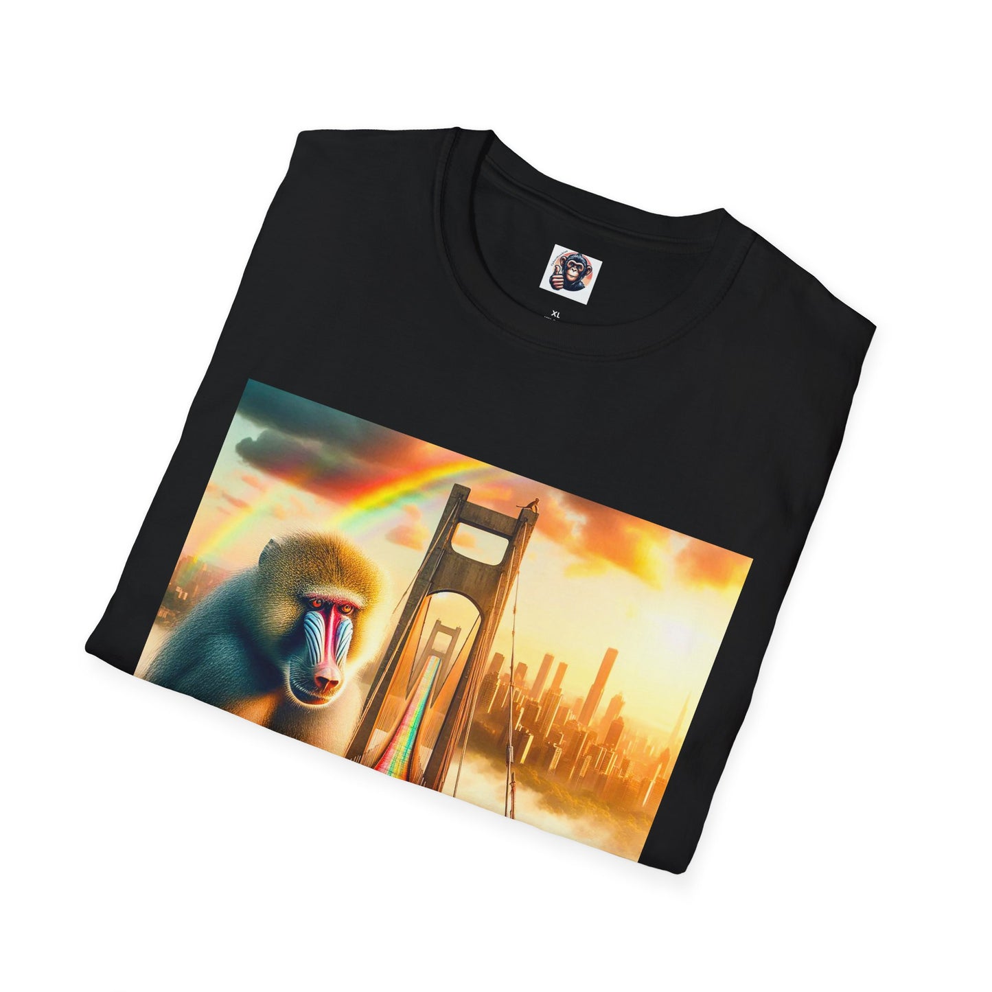 Baboon rainbow bridge T-Shirt Printify