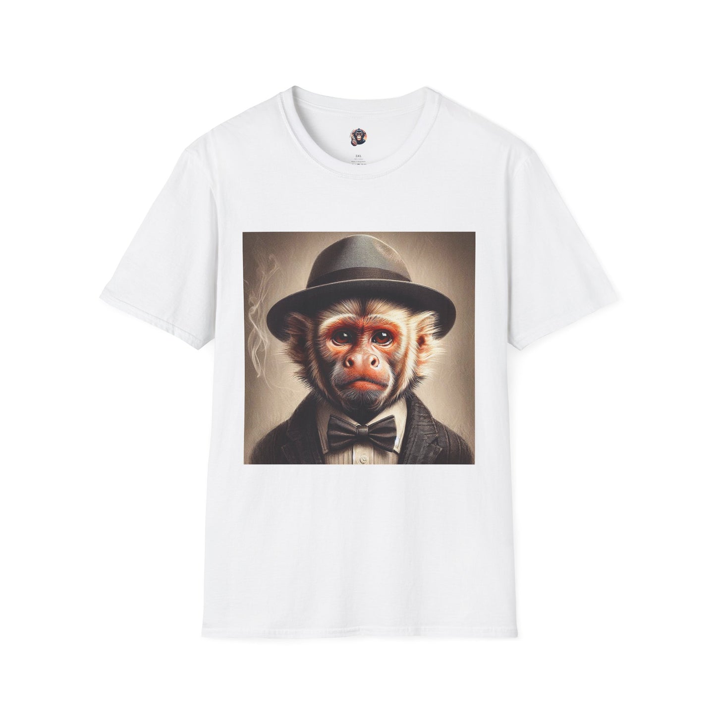 Capuchin Monkey suit and tie shirt T-Shirt Printify S White