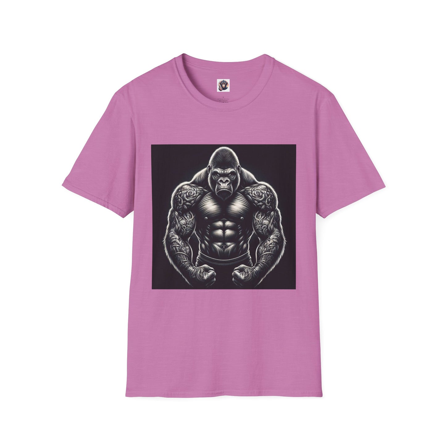 Gorilla muscles man T-Shirt Printify S Heather Radiant Orchid
