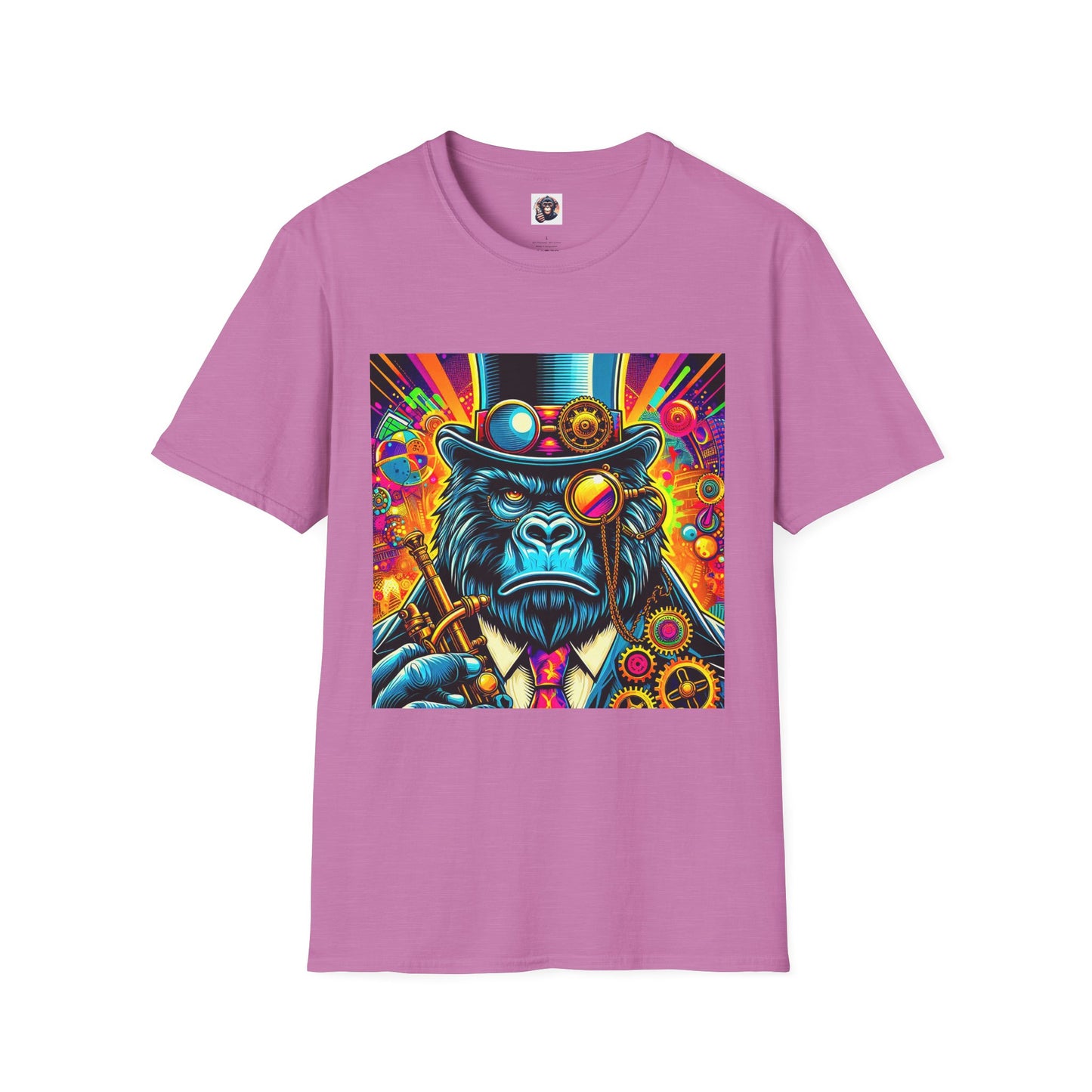 Gorilla steam punk T-Shirt Printify S Heather Radiant Orchid