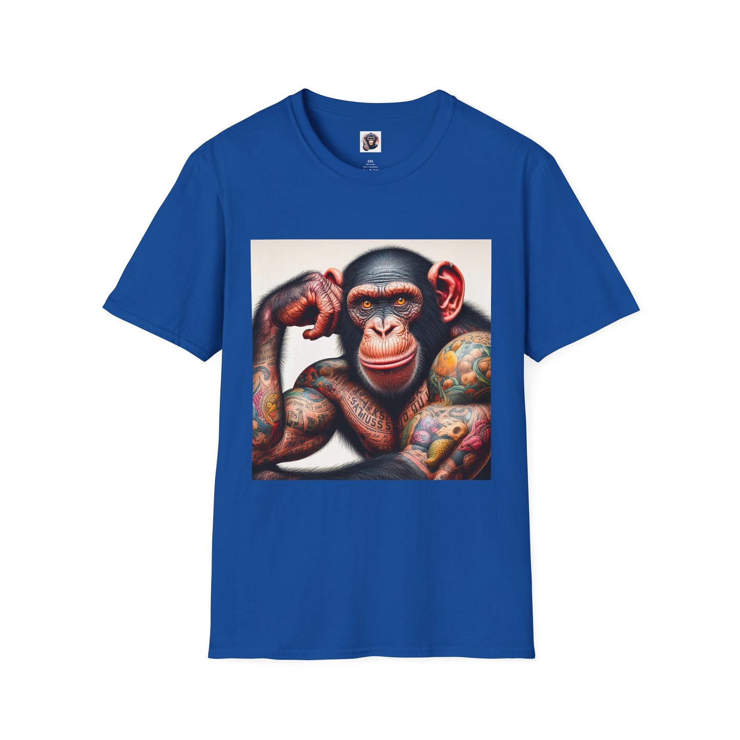 Bonobo muscles man T-Shirt Printify XS Royal