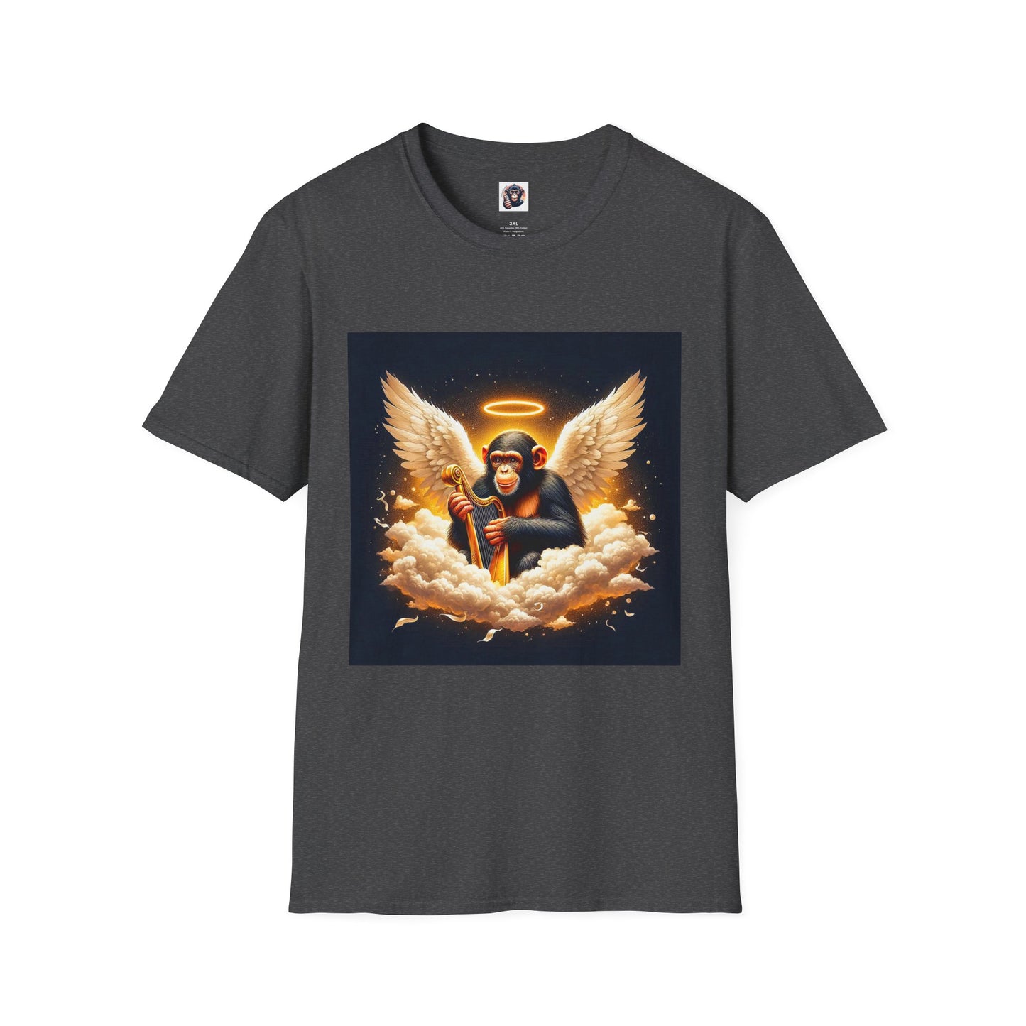 Chimp Angel T-Shirt Printify XS Dark Heather