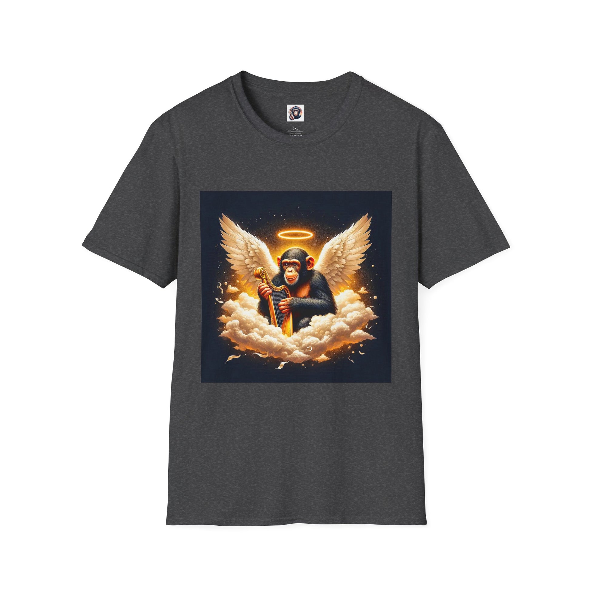 Chimp Angel T-Shirt Printify XS Dark Heather