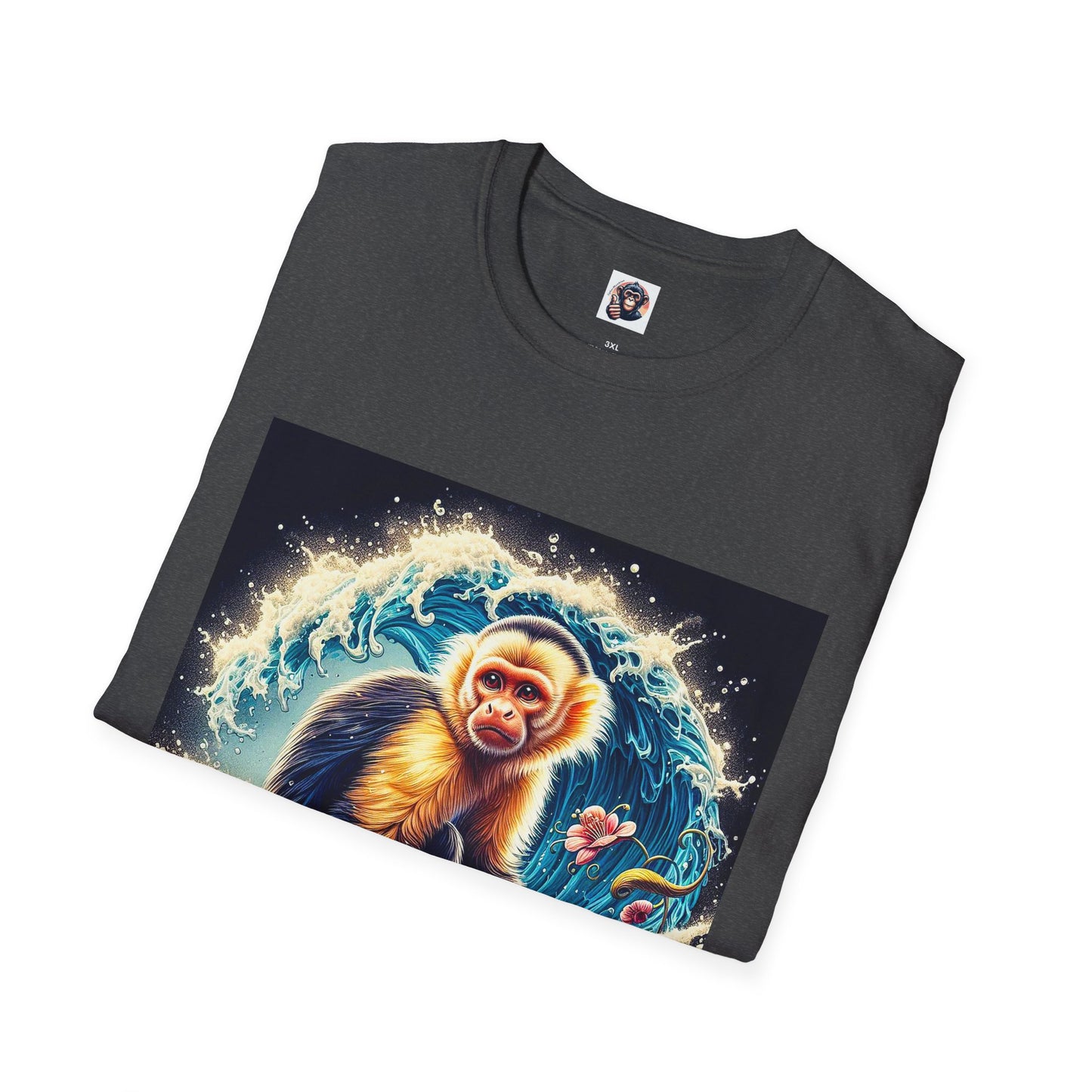 Capuchin Monkey surfer dude T-Shirt Printify