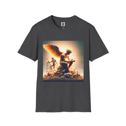 Homo Sapiens Angel reading T-Shirt Printify XS Dark Heather