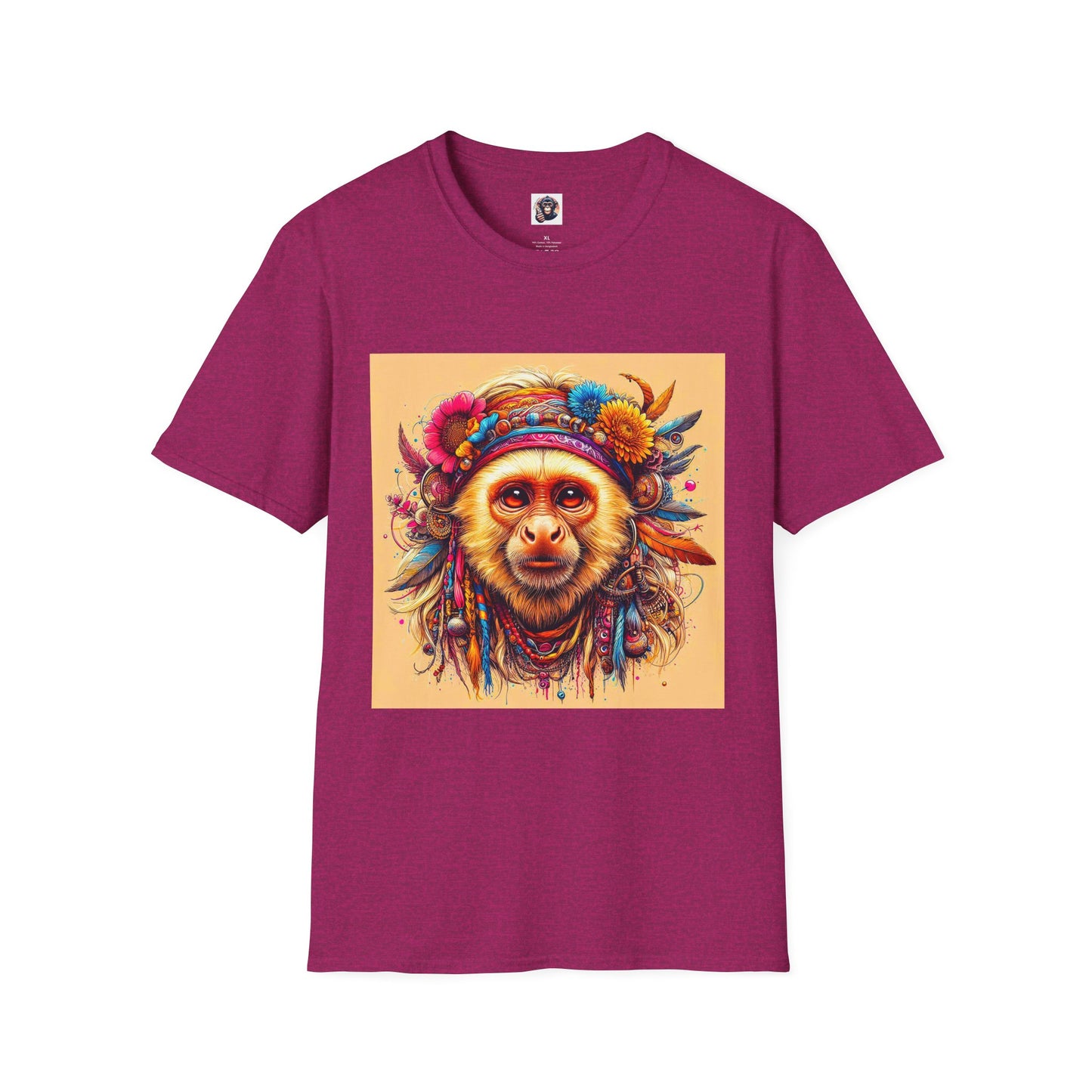 Capuchin Monkey warrior king shirt T-Shirt Printify S Antique Heliconia
