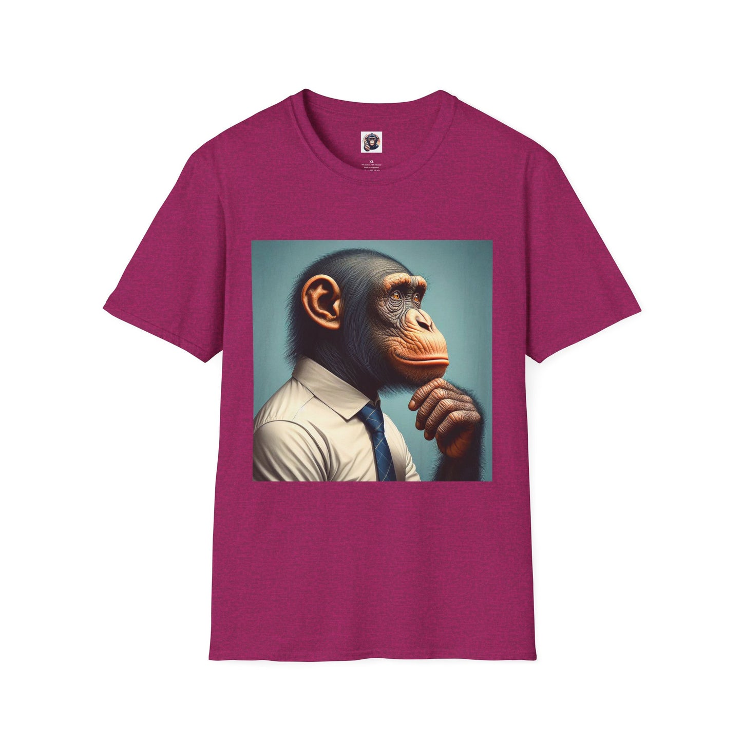 Bonobo business man T-Shirt Printify S Antique Heliconia