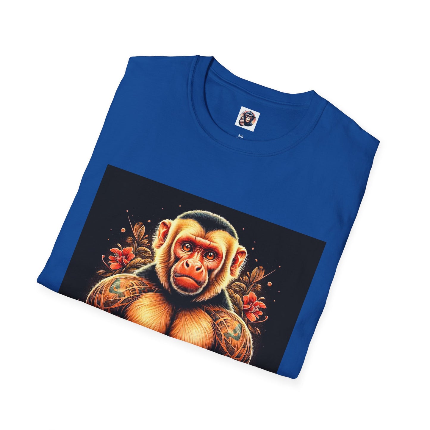 Capuchin Monkey tough muscle man shirt T-Shirt Printify
