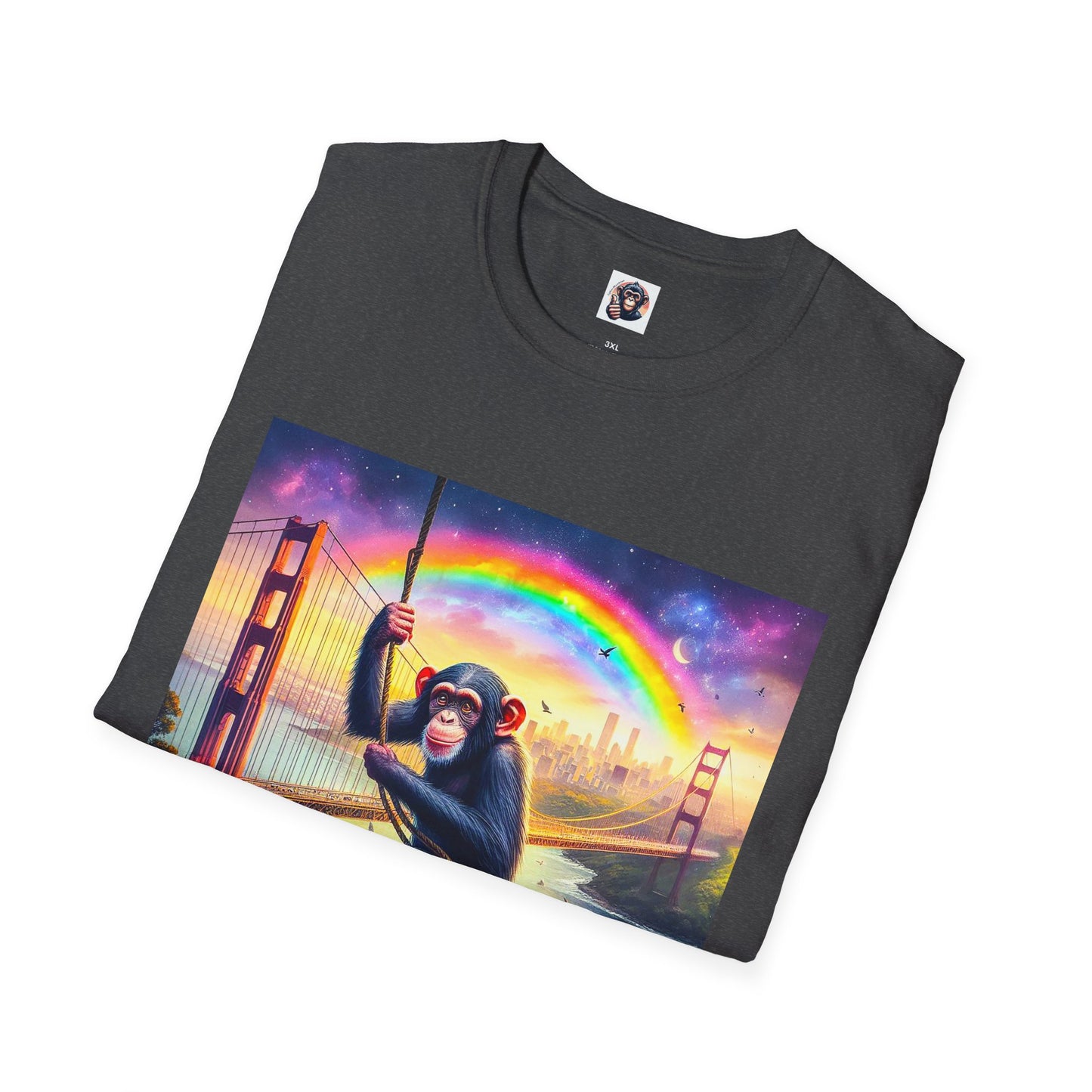 Chimp swinging high T-Shirt Printify