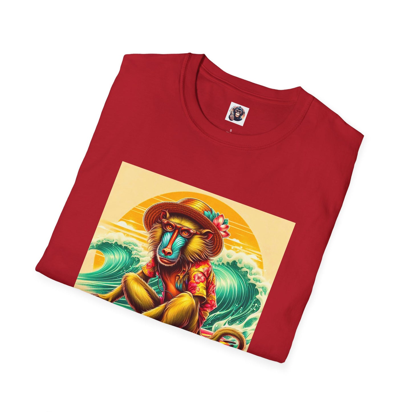 Baboon surfing shirt T-Shirt Printify