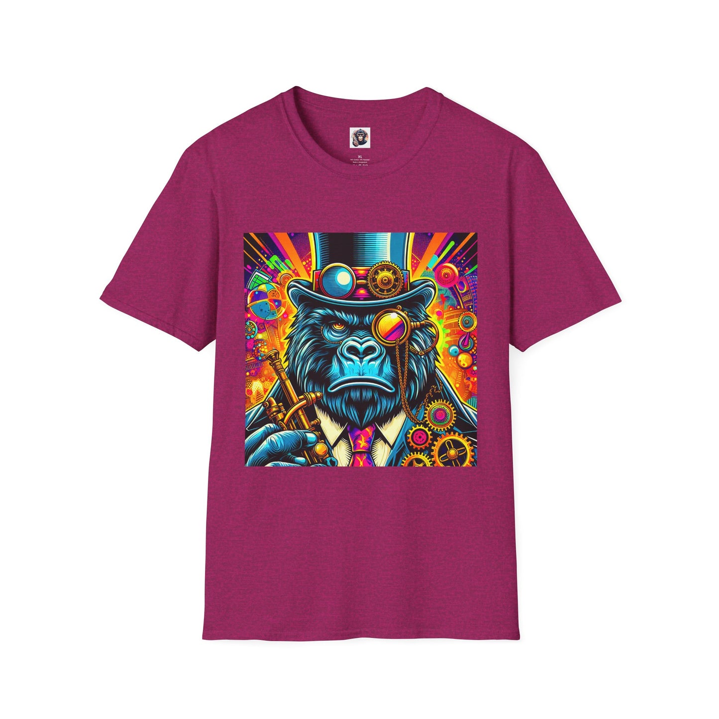 Gorilla steam punk T-Shirt Printify S Antique Heliconia