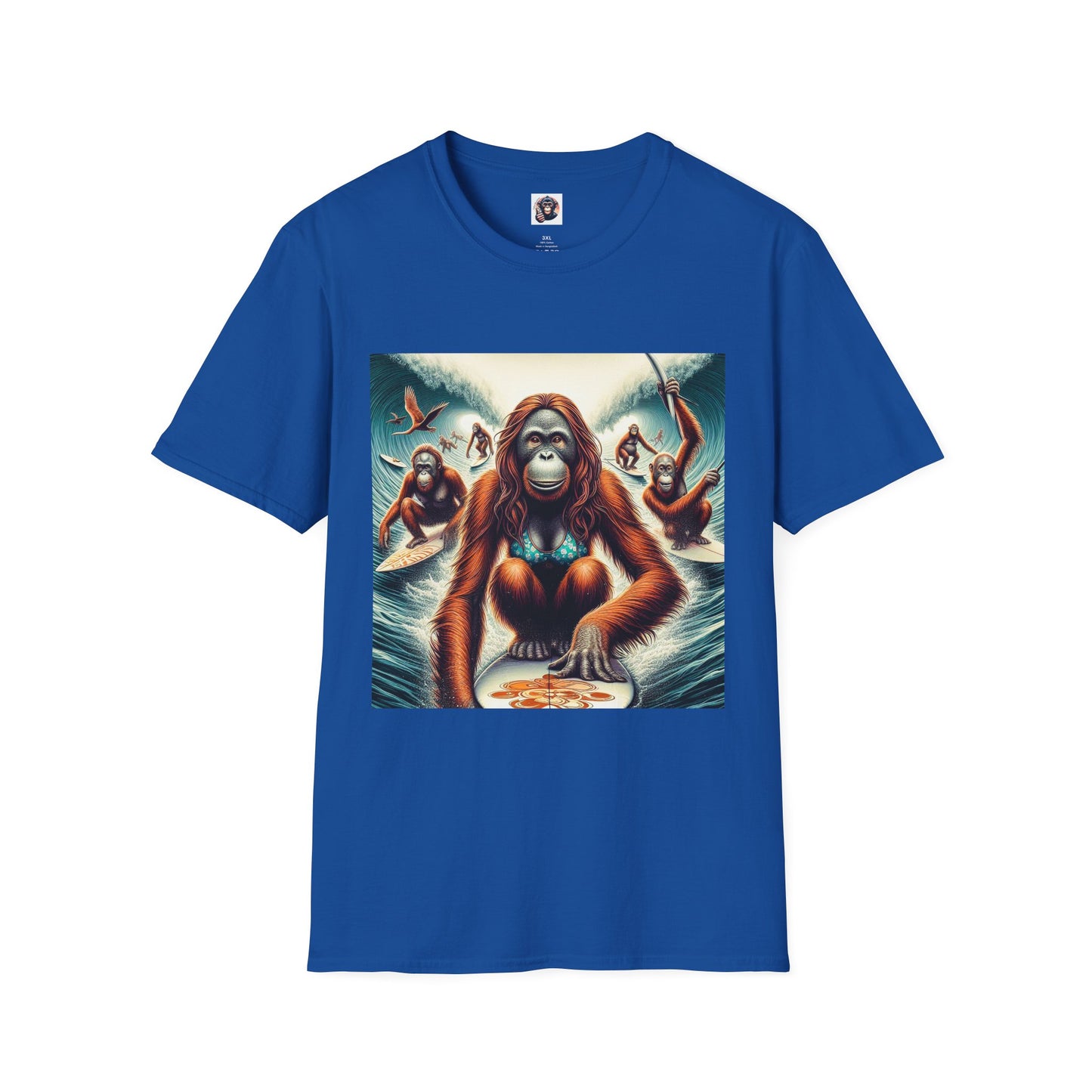 Orangutans surfing queens T-Shirt Printify XS Royal