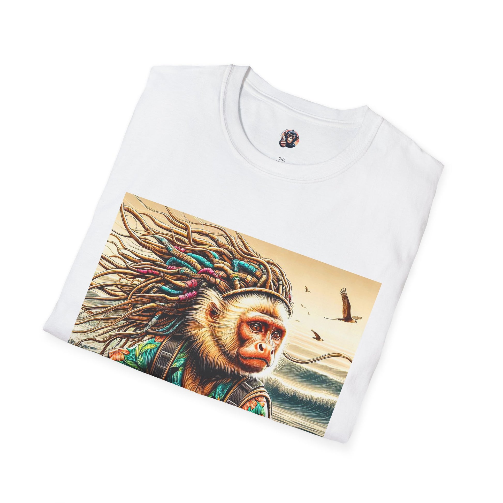 Capuchin Monkey warrior king surfer T-Shirt Printify