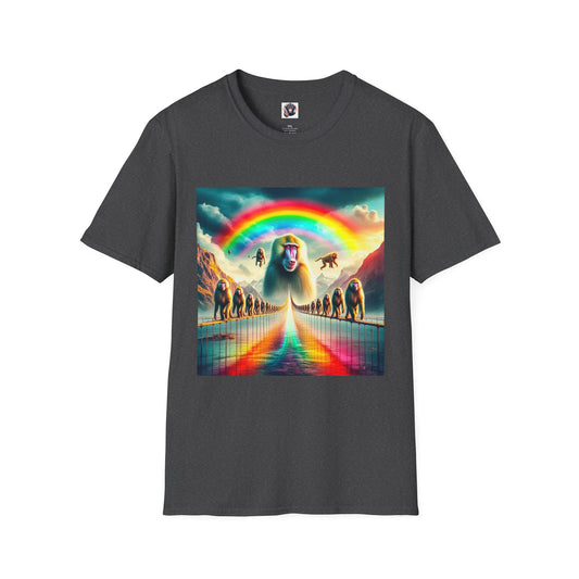 Baboon pretty rainbow T-Shirt Printify XS Dark Heather