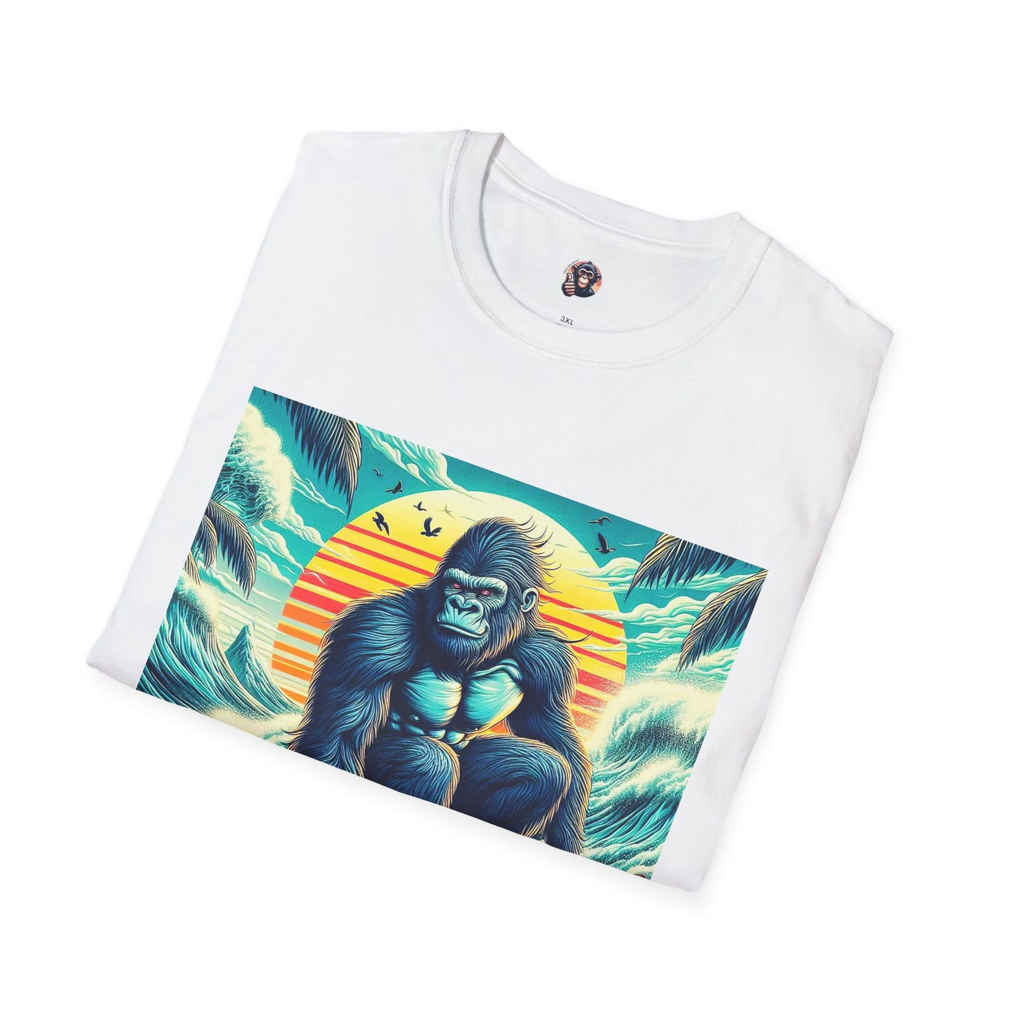 Gorilla beach surfer T-Shirt Printify