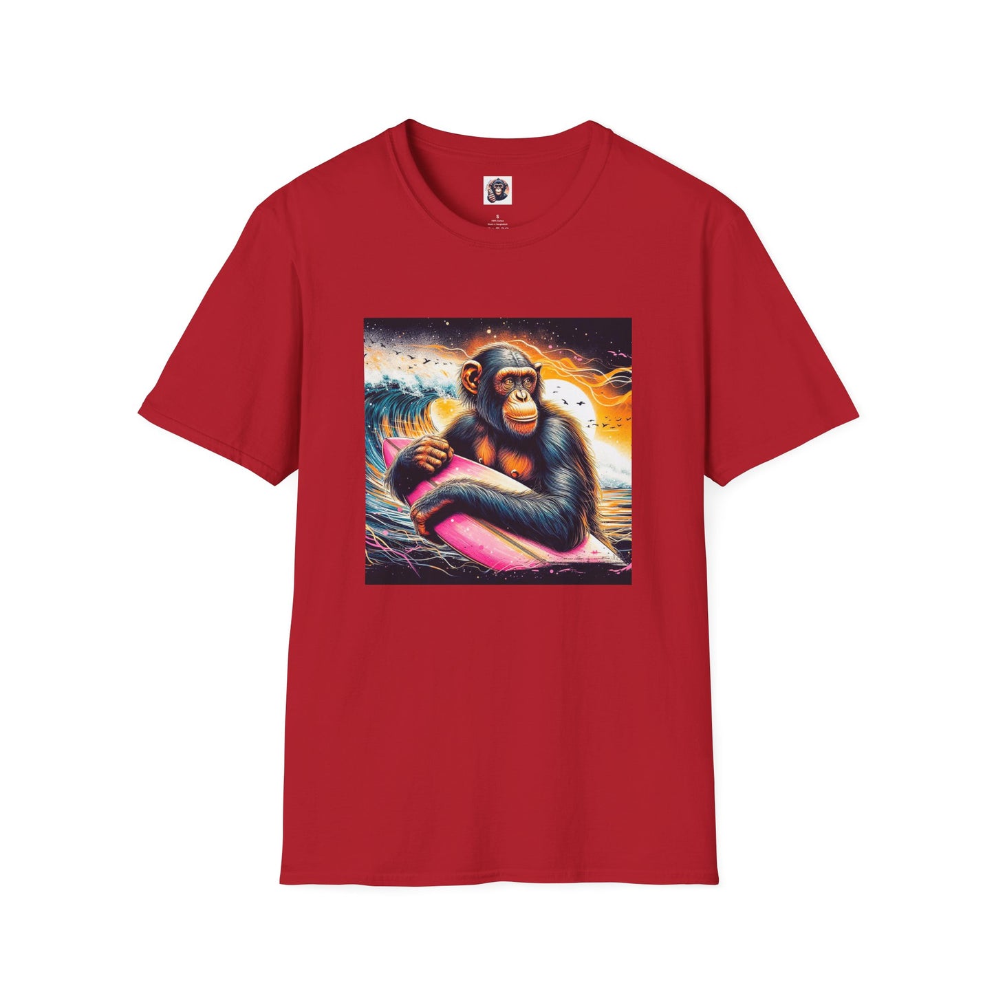 Bonobo surfer T-Shirt Printify S Cherry Red