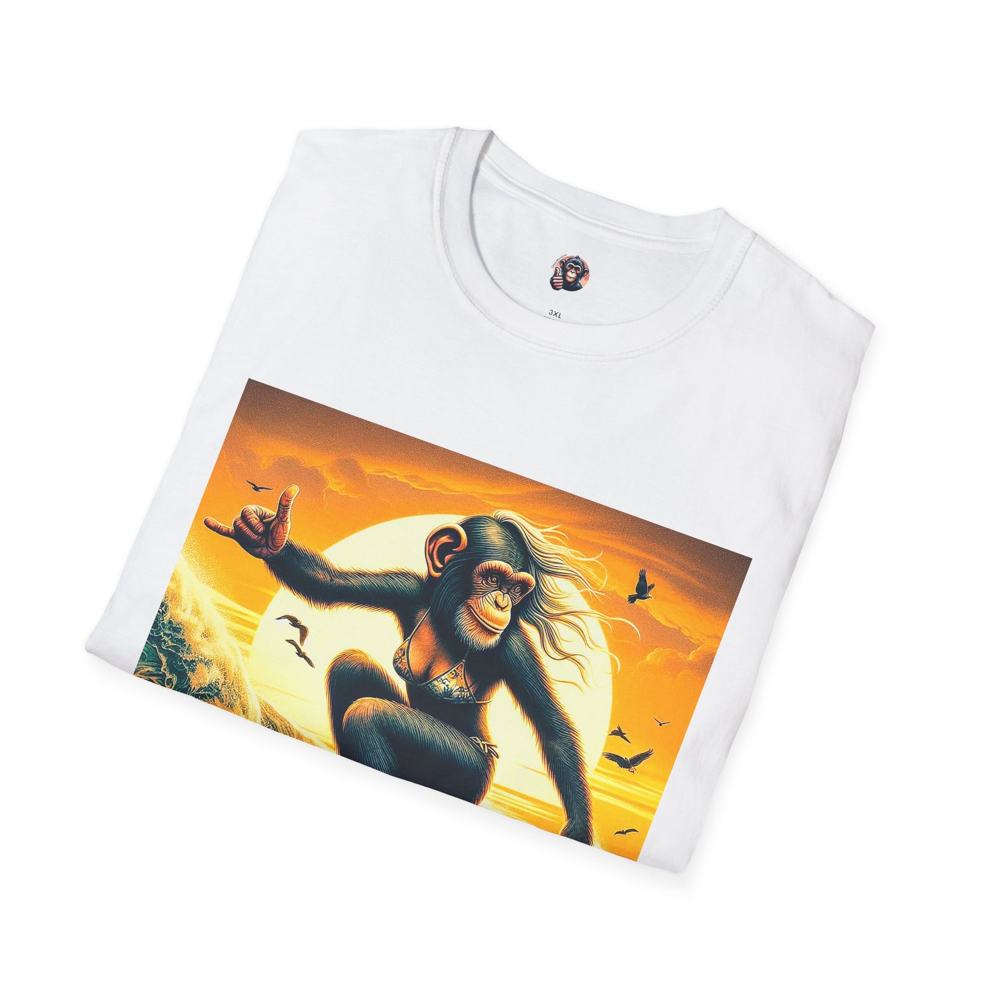 Chimp surfing queen T-Shirt Printify
