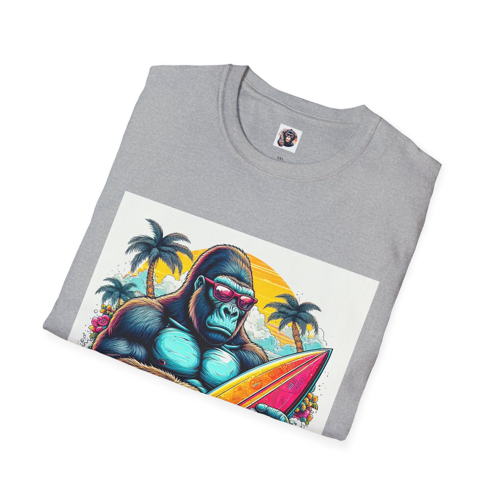 Gorilla surfer dude T-Shirt Printify