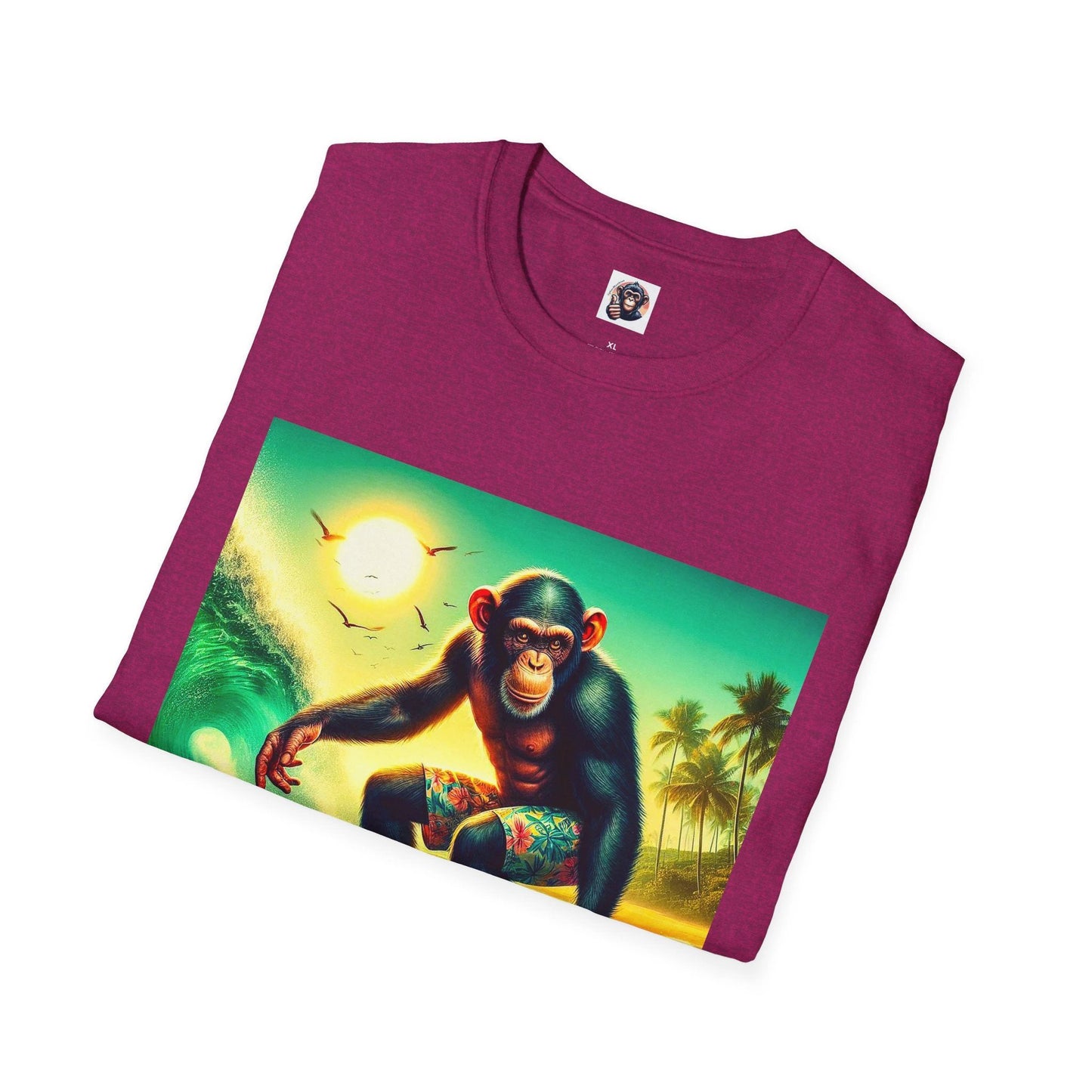 Chimp surfing dude by Printify