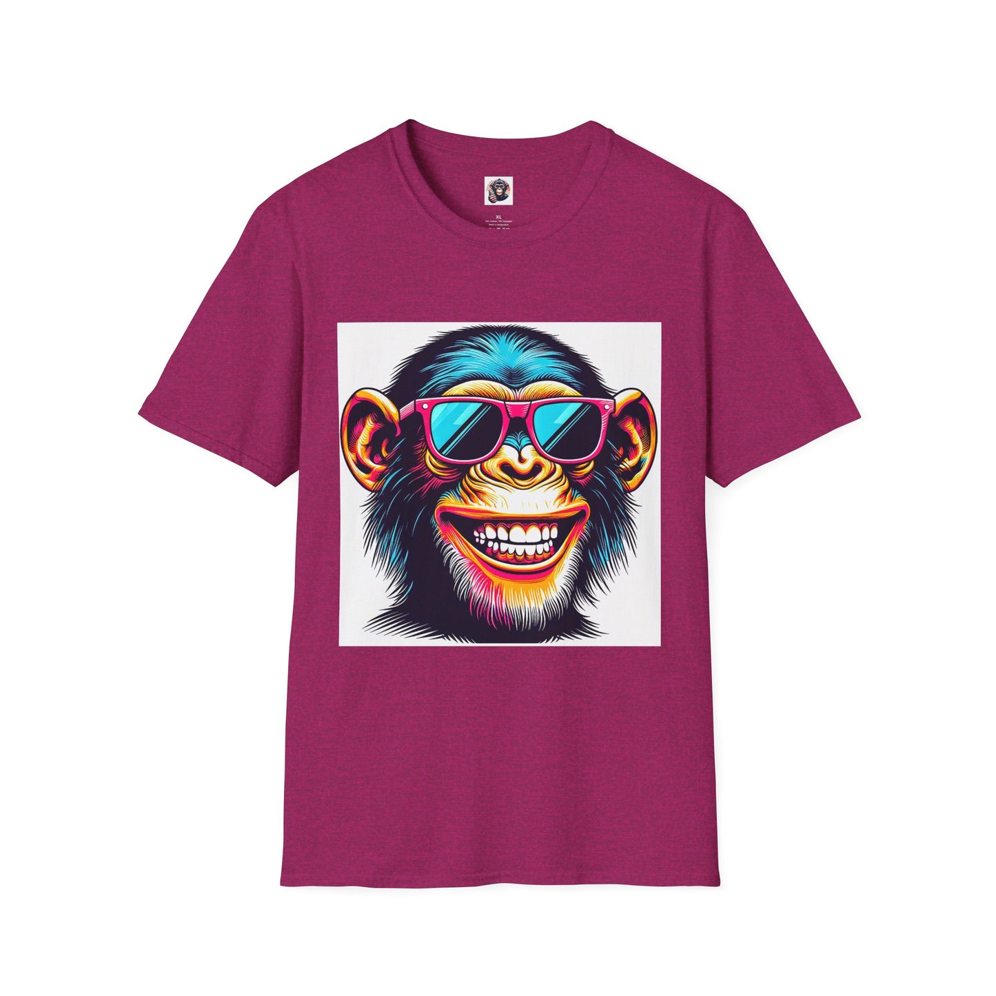 Chimp cool shades T-Shirt Printify S Antique Heliconia
