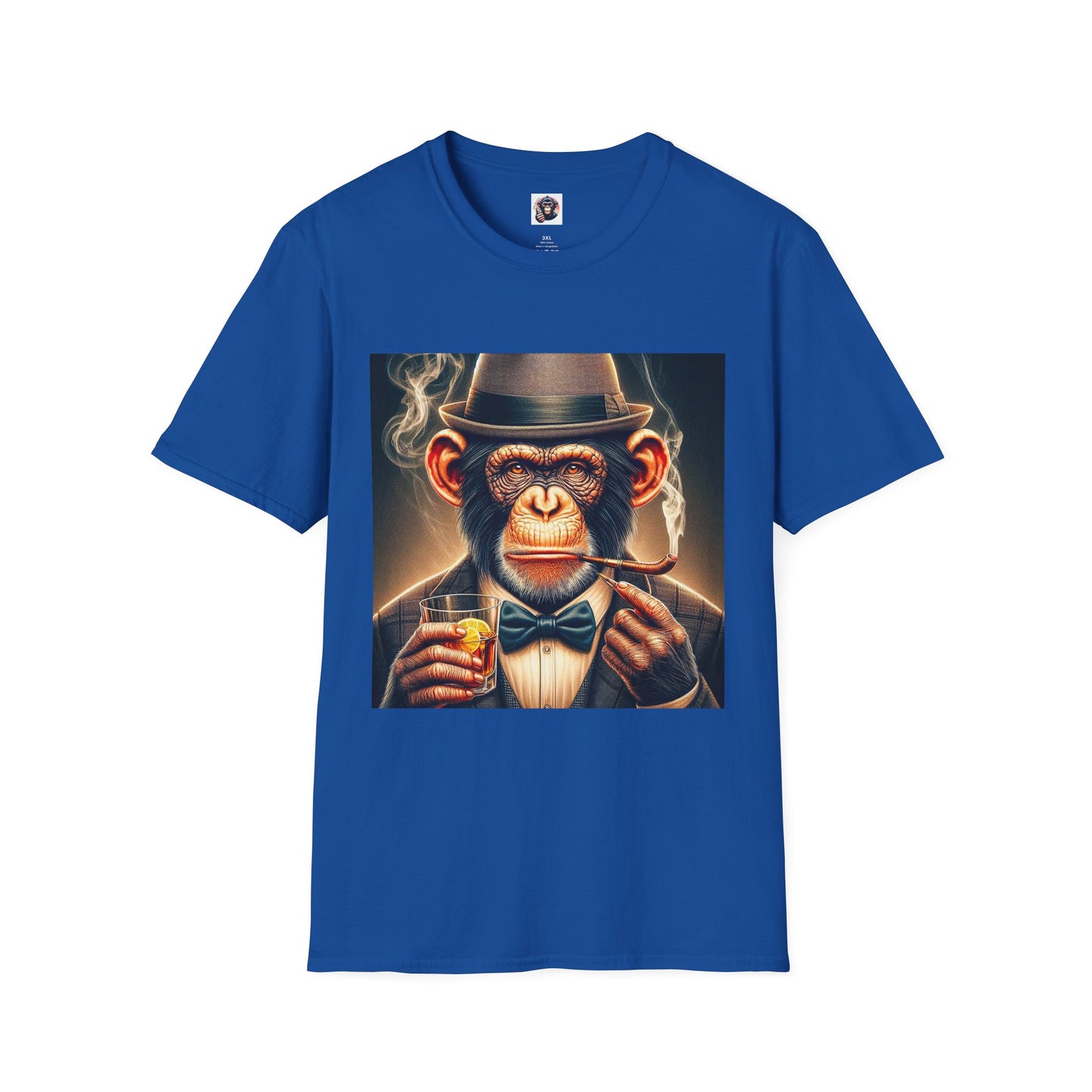 Chimp whiskey and cigars T-Shirt Printify XS Royal