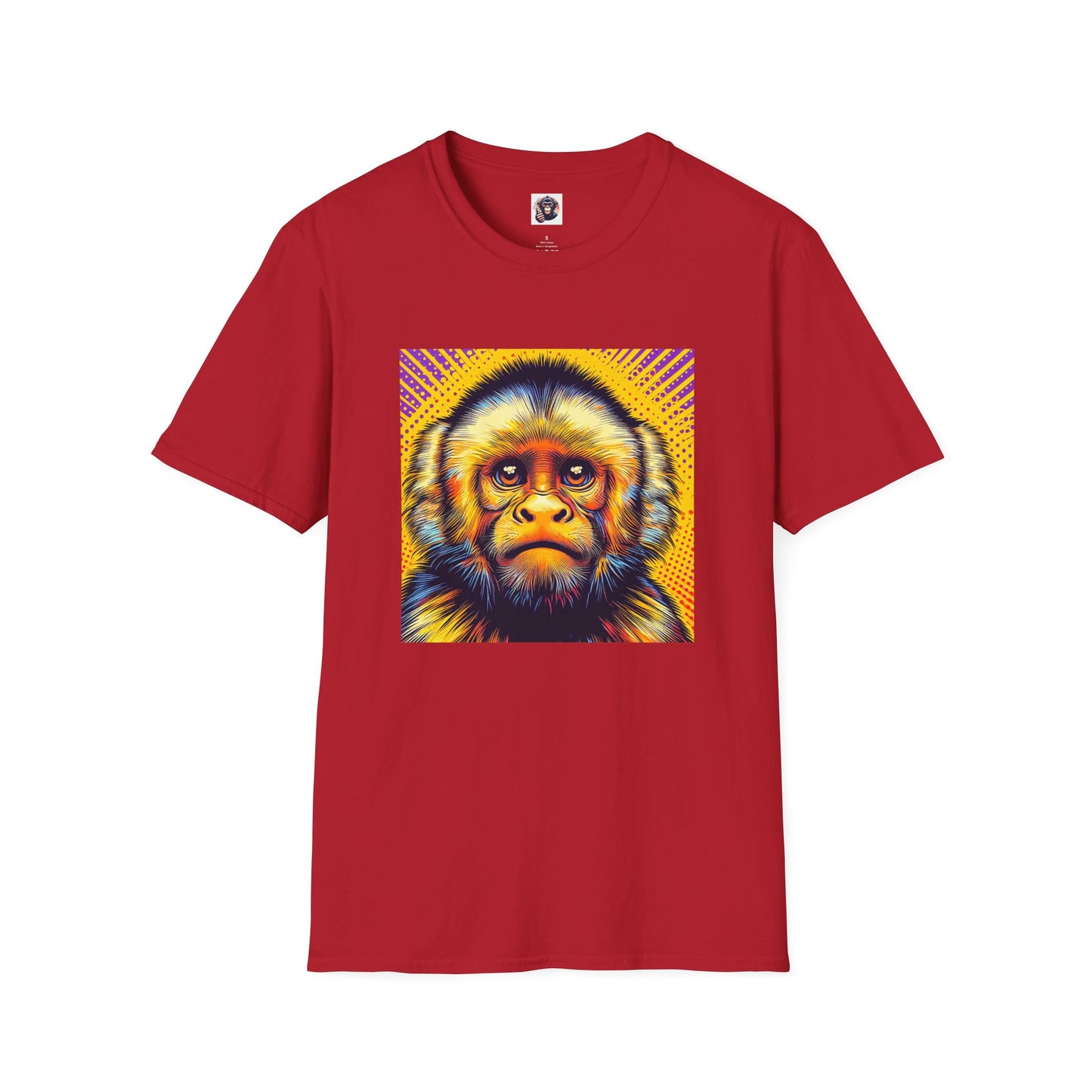 Capuchin Monkey yellow T-Shirt Printify S Cherry Red